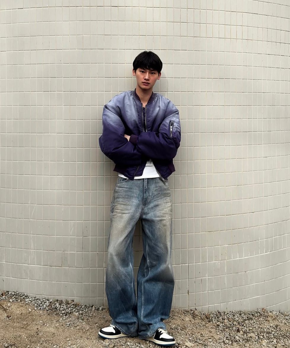 MUSINSA公式 | GRAILZ DIRTY WASHED BOMBER JACKET [PURPLE]