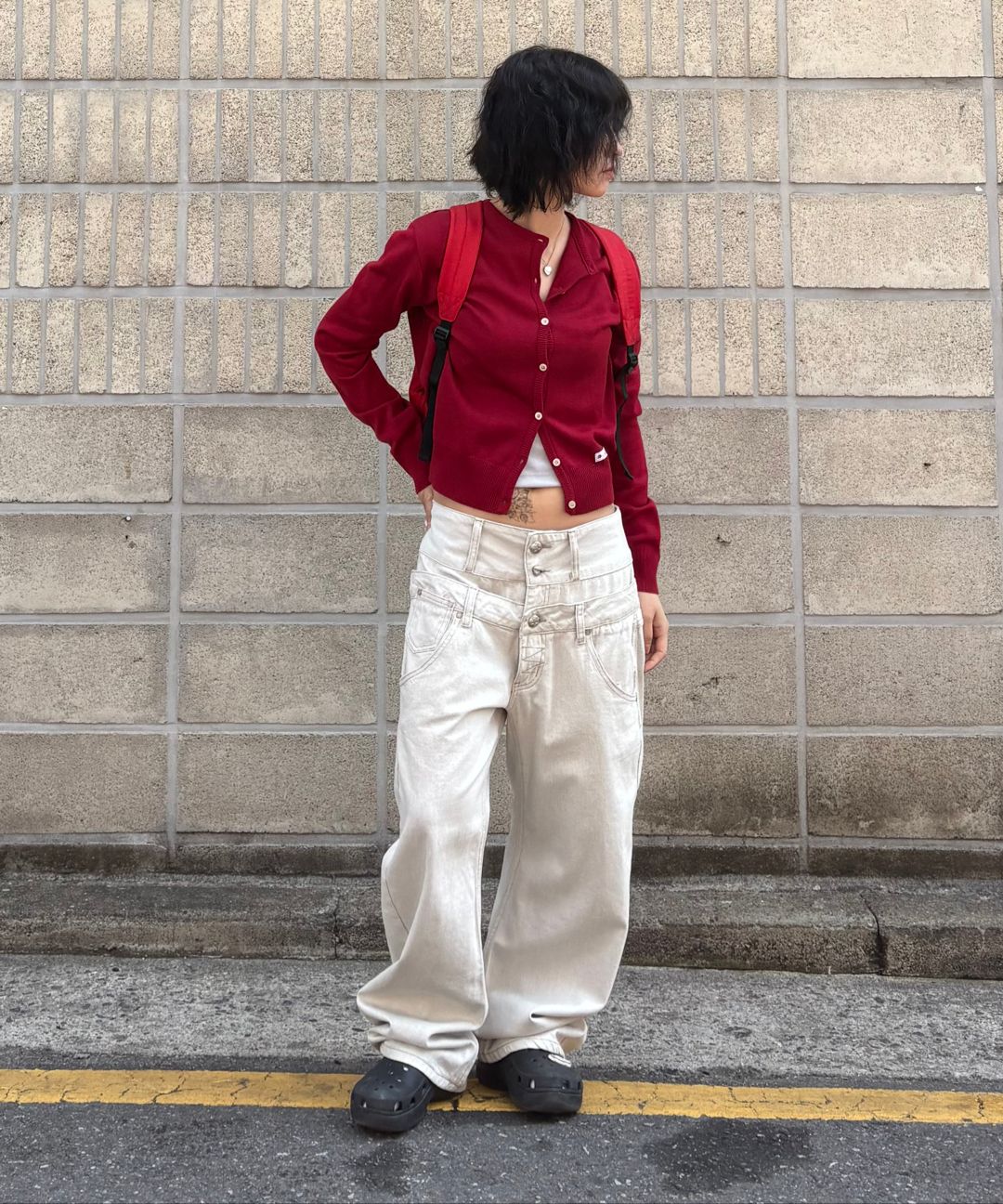★SCULPTOR★ My Go To Cardigan Heather Red SC25S222RD My Go To Cardigan Heather Red – Sculptor