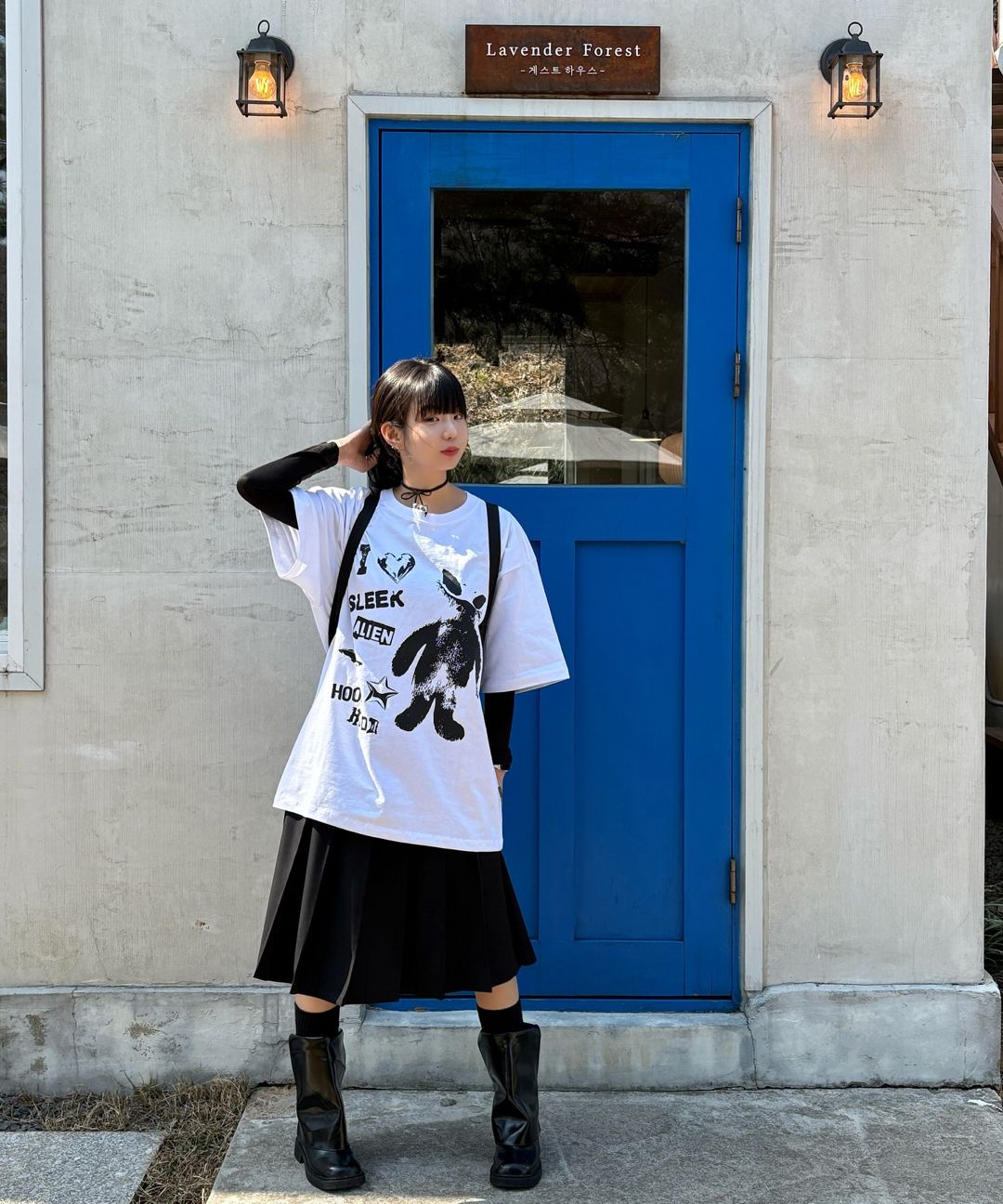 MUSINSA公式 | HOODHOOD Alien Stamp Overfit Short Sleeve T
