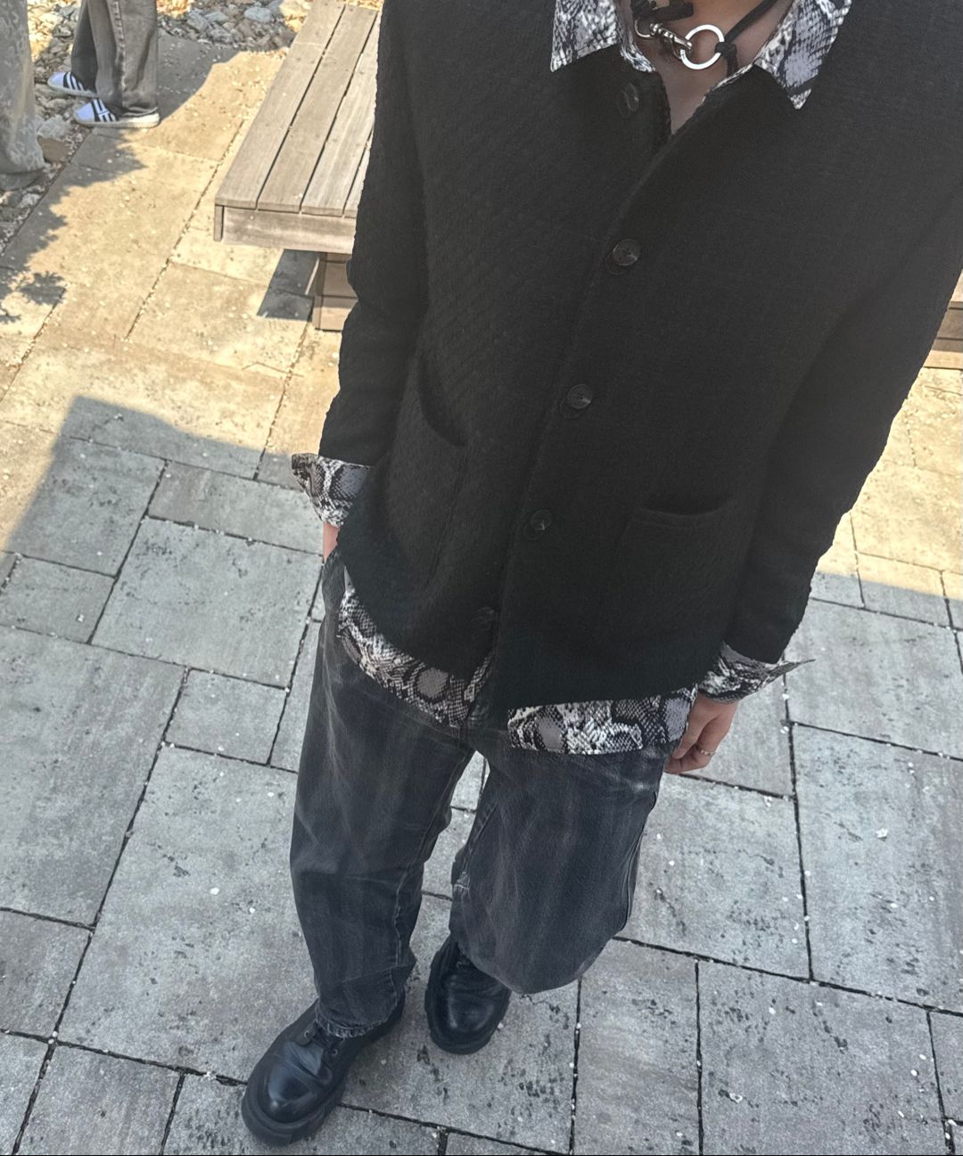 ジャケット・アウター MUSINSA ROUND NECK TWEED JACKET MUSINSA | MUSINSA STANDARD ROUND NECK TWEED JACKET [BLACK]
