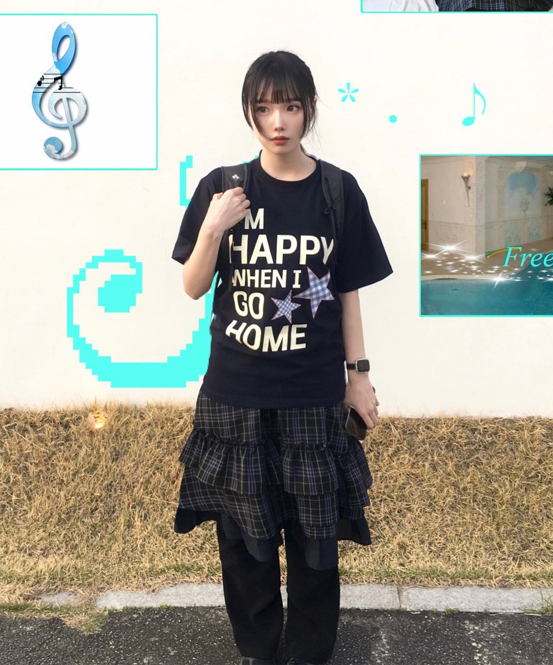 Tシャツ・カットソー Wai Kei I am HAPPY short sleeve T shirt 5BJH1586 MUSINSA | WAI KEI I am HAPPY short sleeve t-shirt black