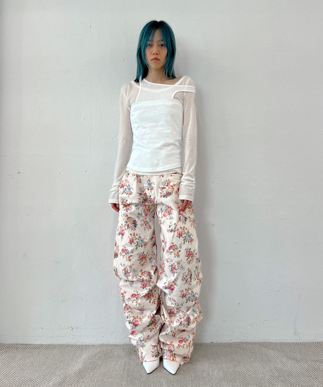 MUSINSA | NACHE PINTUCK WIDE PANTS (UNISEX) FLOWERY