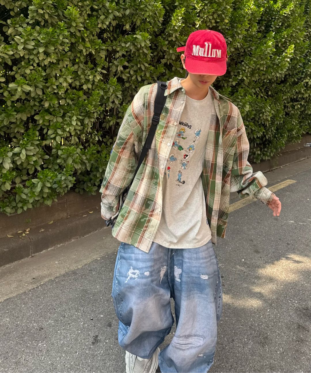 MUSINSA公式 | GRAILZ RHINSTONE ILLUSION DENIM PANTS [BLUE]