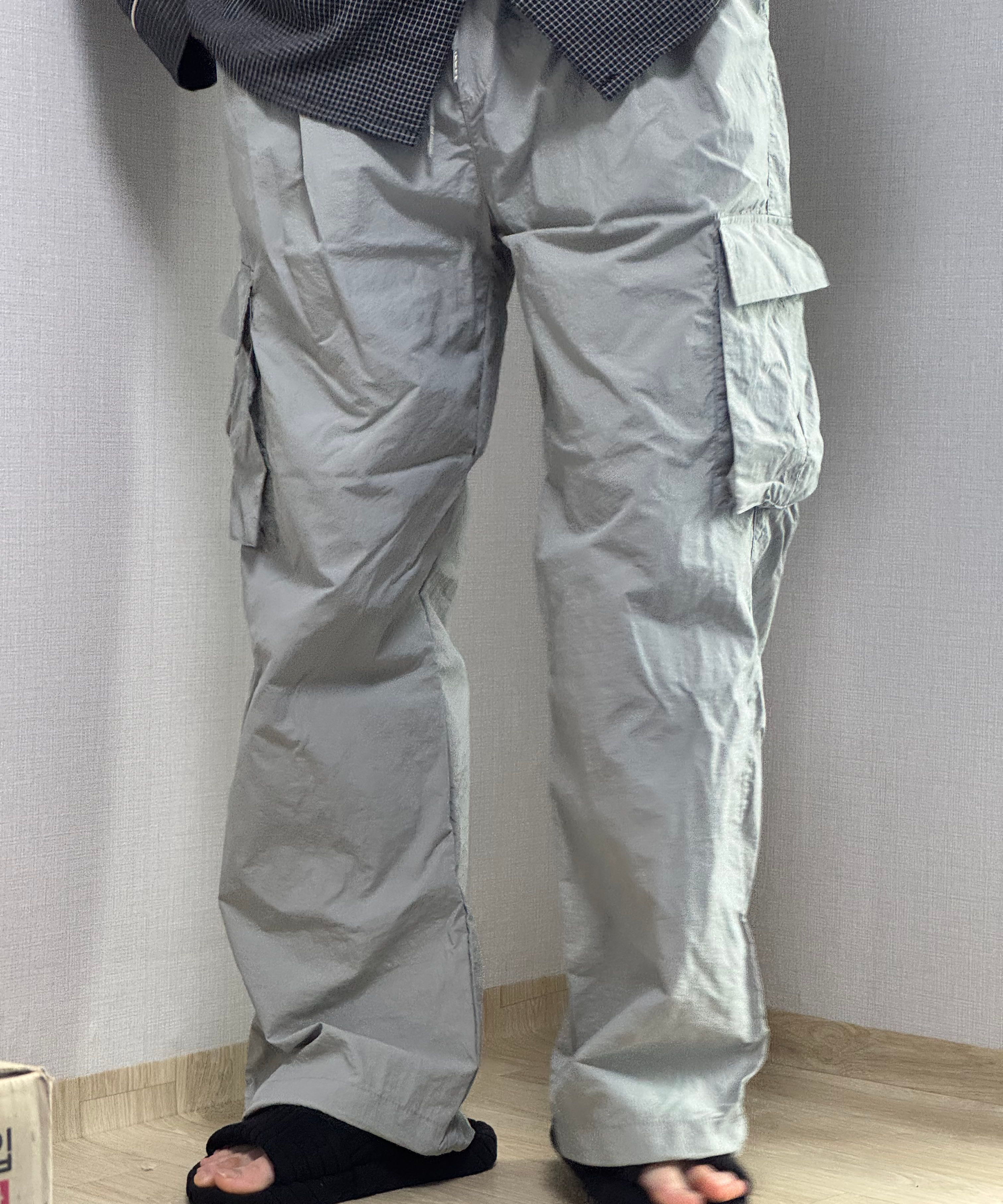 낫포너드(NOT4NERD) Nylon Cargo Wide Pants - Pink - 사이즈