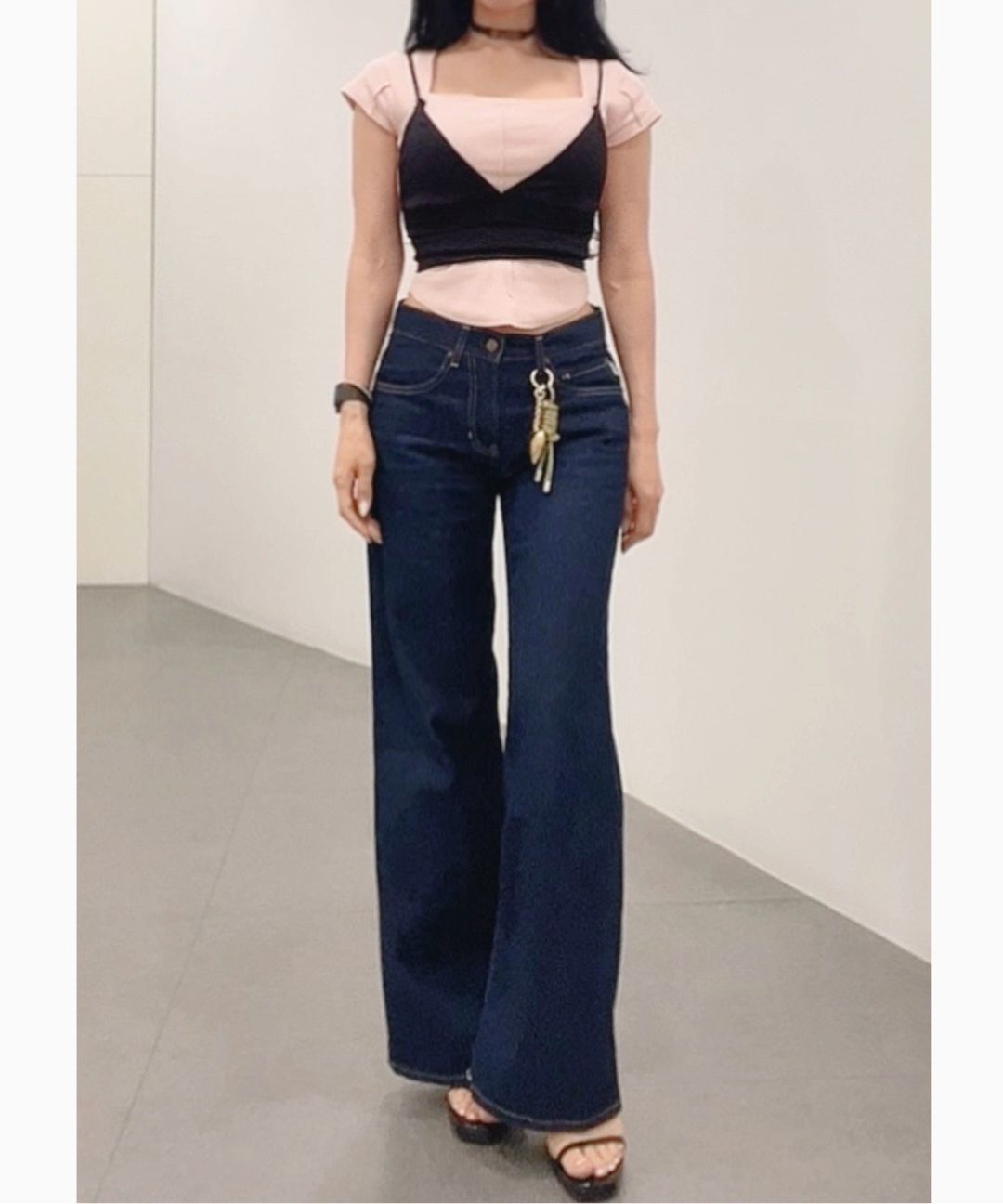 MUSINSA | GLOWNY 901 LOW-RISE WIDE LEG JEANS (DEEP BLUE)