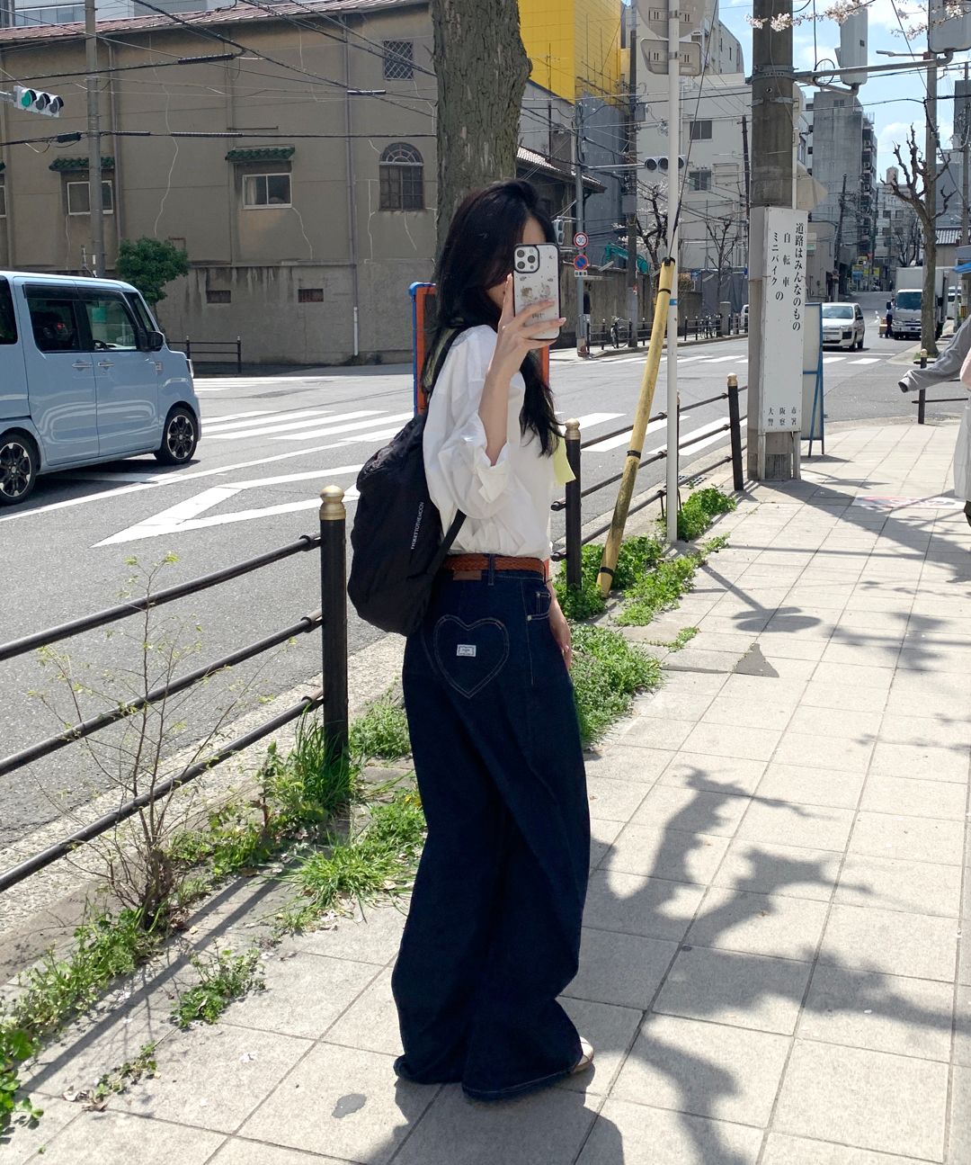 デニム・ジーパン RONRON BACK HEART STITCH POCKET DENIM PANTS INDIGO BLUE RONRON BACK HEART STITCH POCKET DENIM PANTS INDIGO BLUE