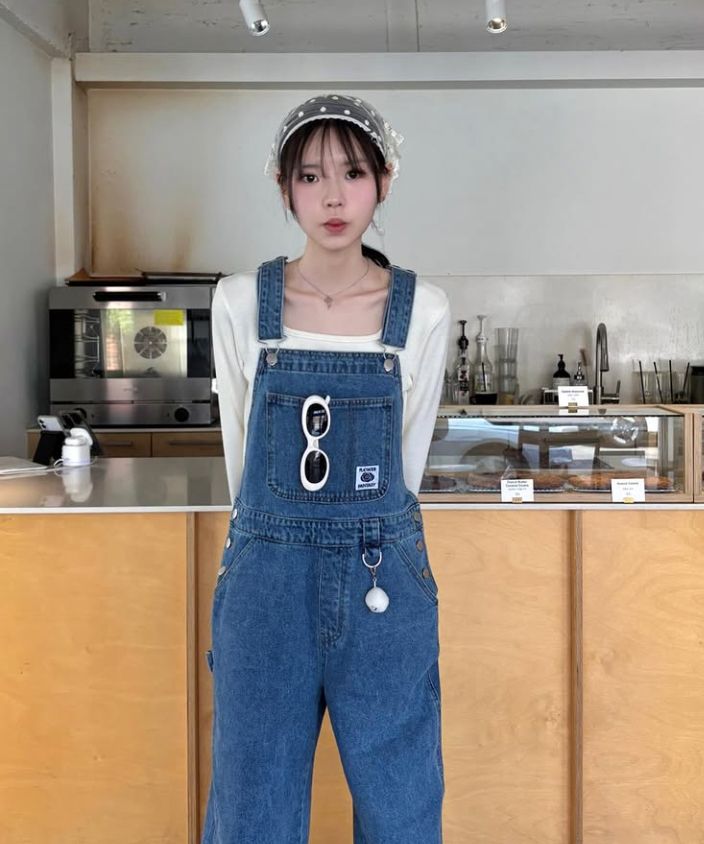[HAVISM]ROSE DENIM OVERALLS オーバーオール サロペット デニム ローズデニムオーバーオール - HAVISM | 60% - アジア