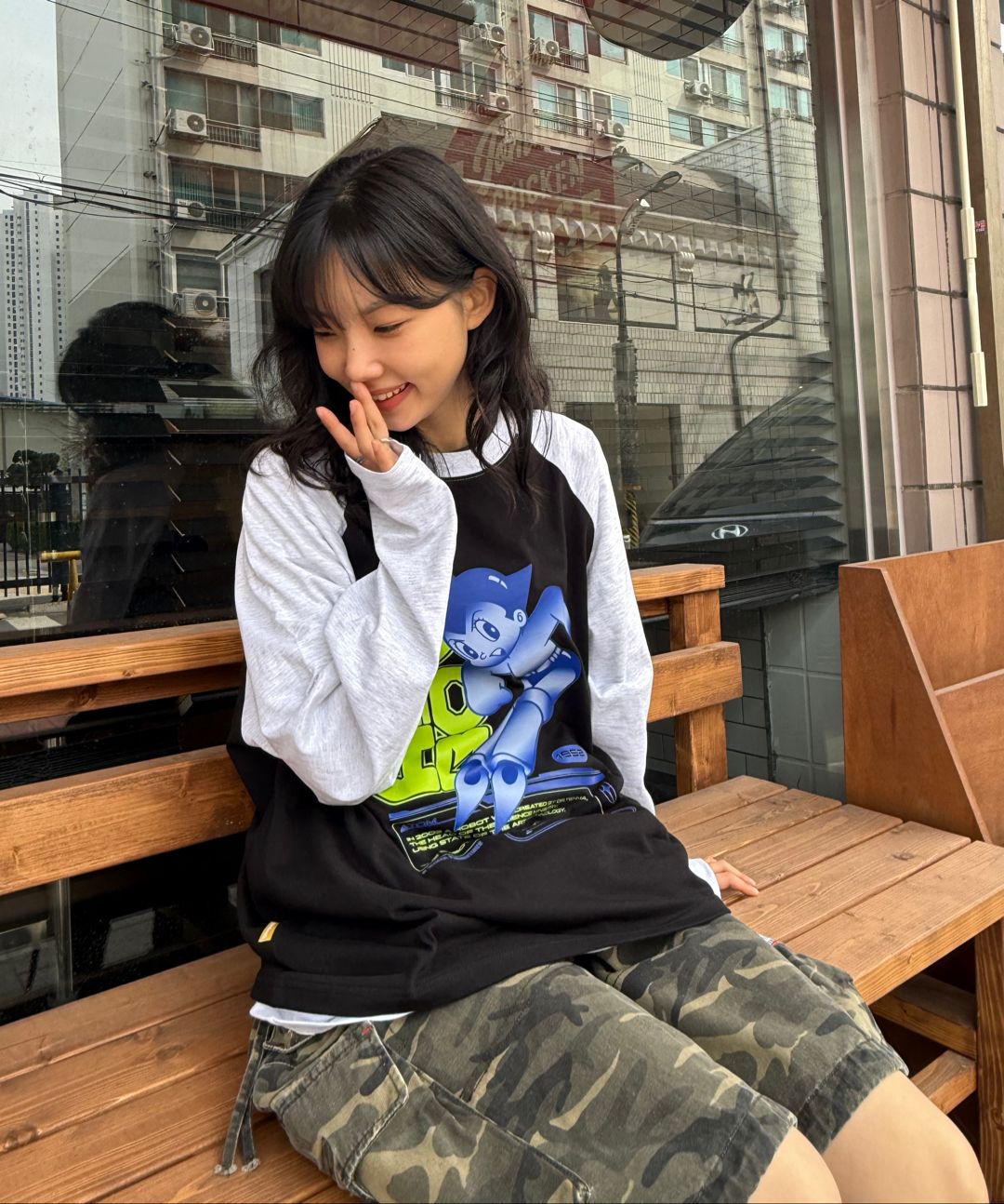 ★MAINBOOTH★Cyberpunk Raglan T-shirt(WHITE)★正規品/送料込 MUSINSA公式 | MAINBOOTH [Atom] Cyberpunk Raglan T-shirt (White)