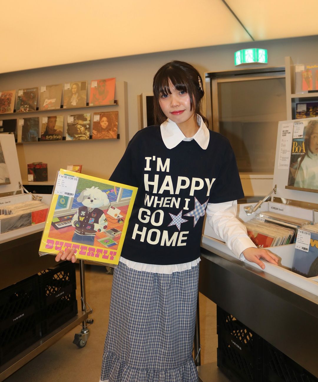 MUSINSA | WAI KEI I am HAPPY short sleeve t-shirt black