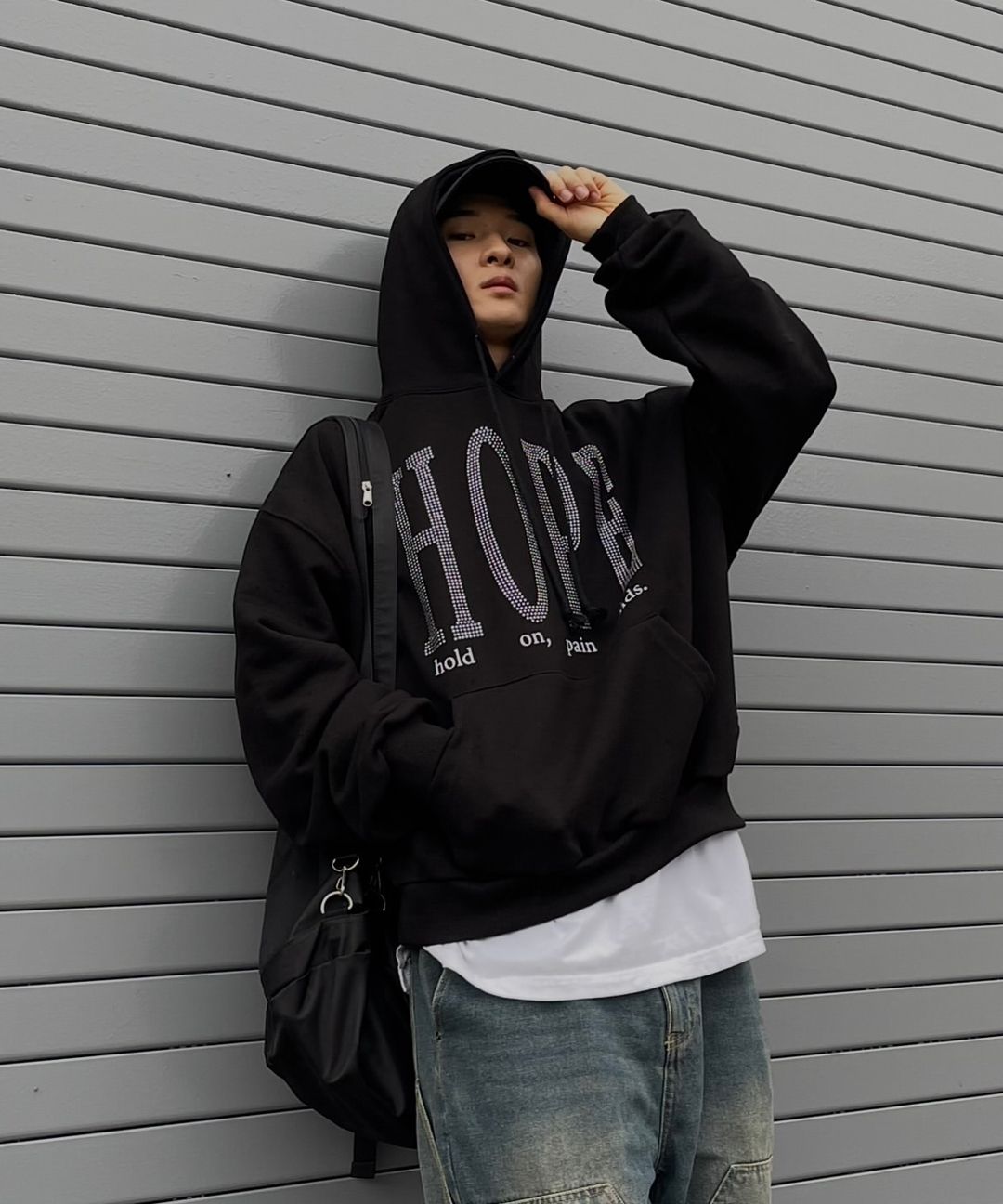 MUSINSA | GRAILZ PAIN ENDS HOODIE [BLACK]