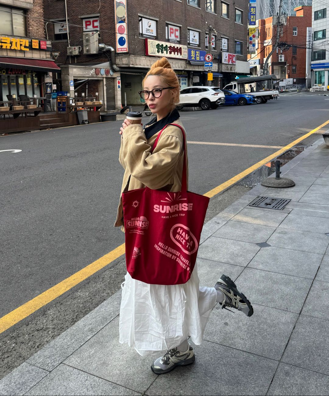 【HELLO SUNRISE】 HS Graphic Cotton Bag / 追跡付 MUSINSA公式 | HELLO SUNRISE HS Graphic Cotton Bag_Red