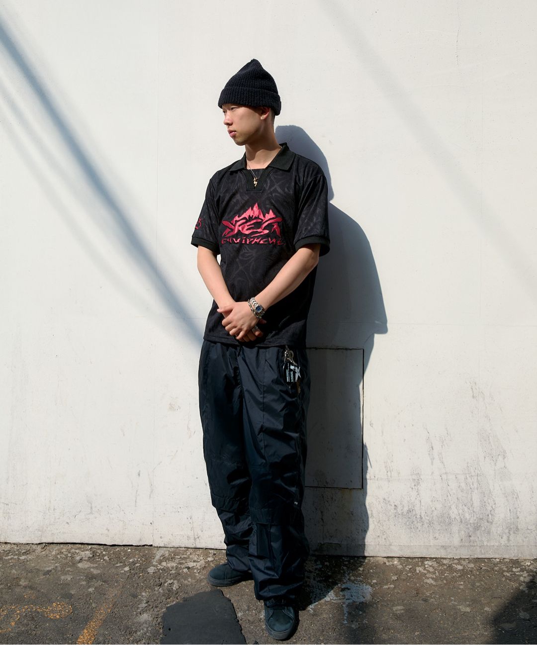 MUSINSA公式 | YESEYESEE Y.E.S Jacquard Football Tee Black