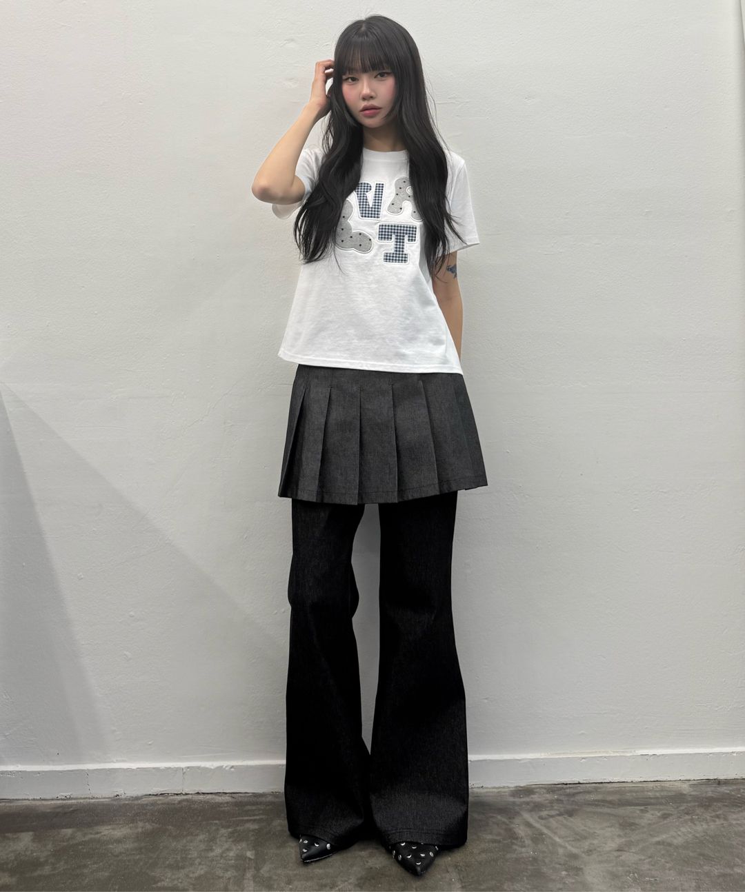 ★2025SS新作★LUV IS TRUE★IM DENIM PLEATS SKIRT PANTS MUSINSA | LUV IS TRUE IM DENIM PLEATS SKIRT PANTS(BROWN)