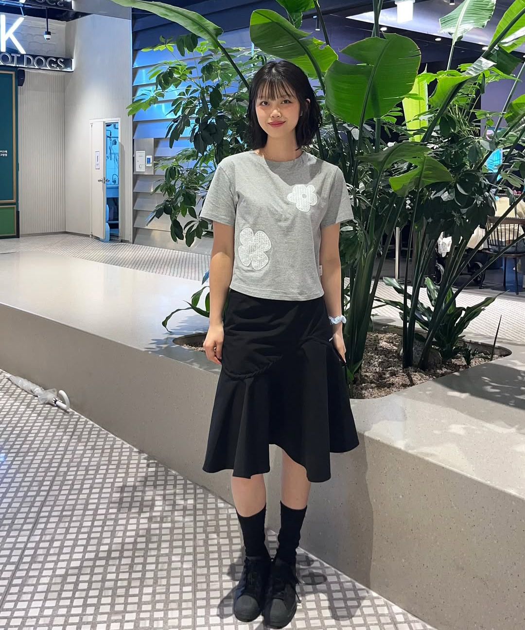 ◆MISEKI SEOUL◆ Shirring ruffle midi skirt CHARCOAL MSK251S MUSINSA | MISEKI SEOUL Shirring ruffle midi skirt CHARCOAL