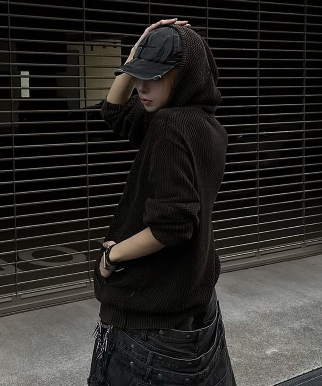MUSINSA | NOT4NERD N4ND Trident Logo Pigment Hood Zip Up - Ivory
