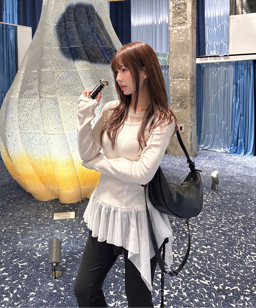 MUSINSA | FLAREUP Layered Lace Frill Long Sleeve (FL-137_Gray)