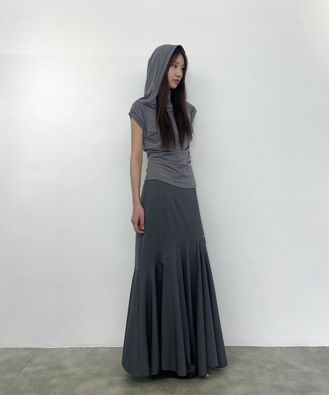 ◆MISEKI SEOUL◆ Flare long skirt BLACK MSK252SK06BK MUSINSA | MISEKI SEOUL Flare long skirt BLACK