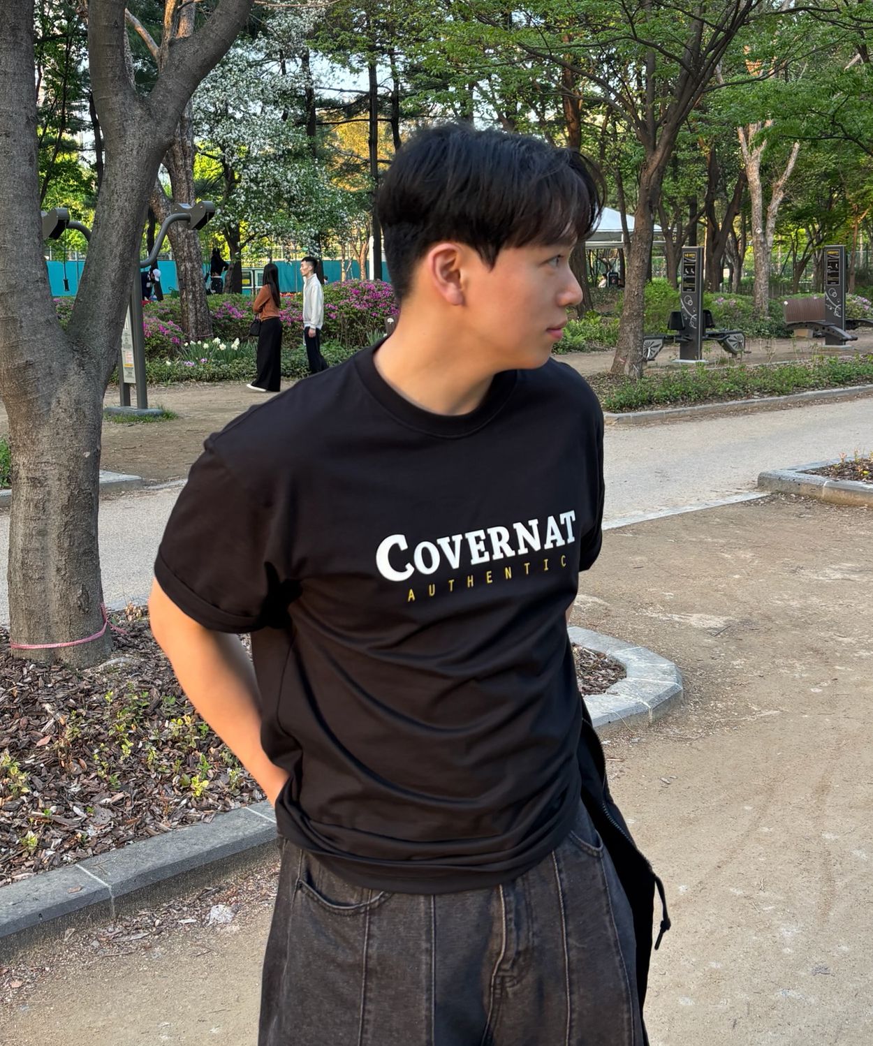 Tシャツ・カットソー COVERNAT Center Authentic T-Shirt Black MUSINSA公式 | COVERNAT Center Authentic T-Shirt Black