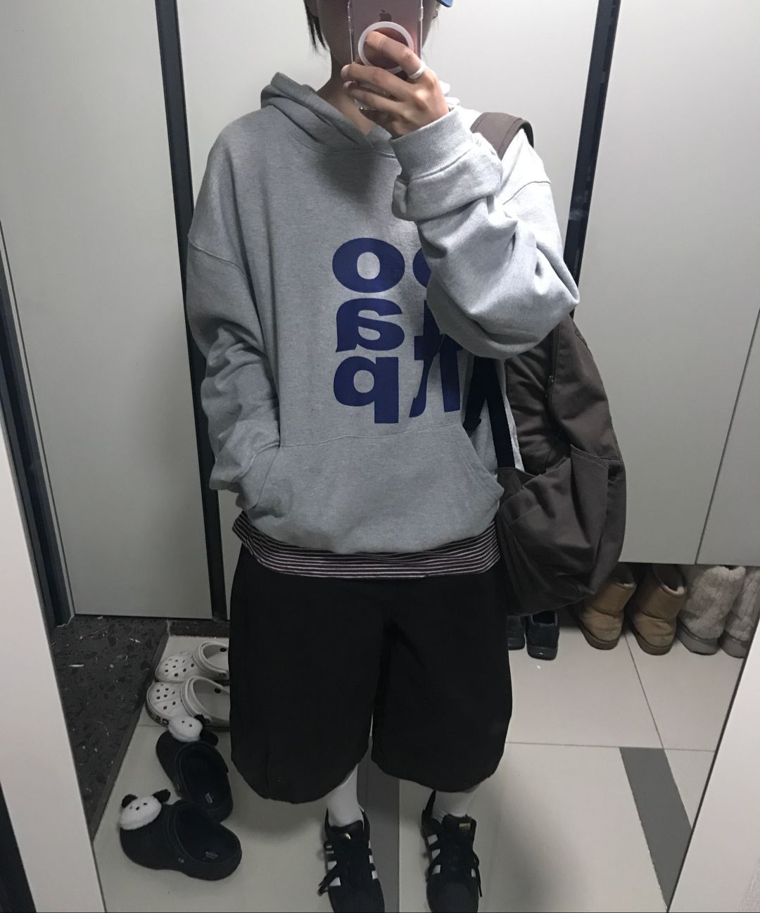 the coldest moment パンツ THE COLDEST MOMENTネイビー チェック柄ポケット ショートパンツ