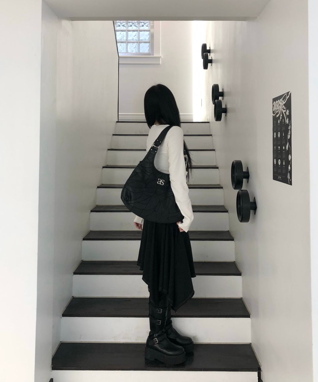 【as\"on】LENA UNBALANCE SKIRT MUSINSA | ASON LENA UNBALANCE SKIRT / BLACK