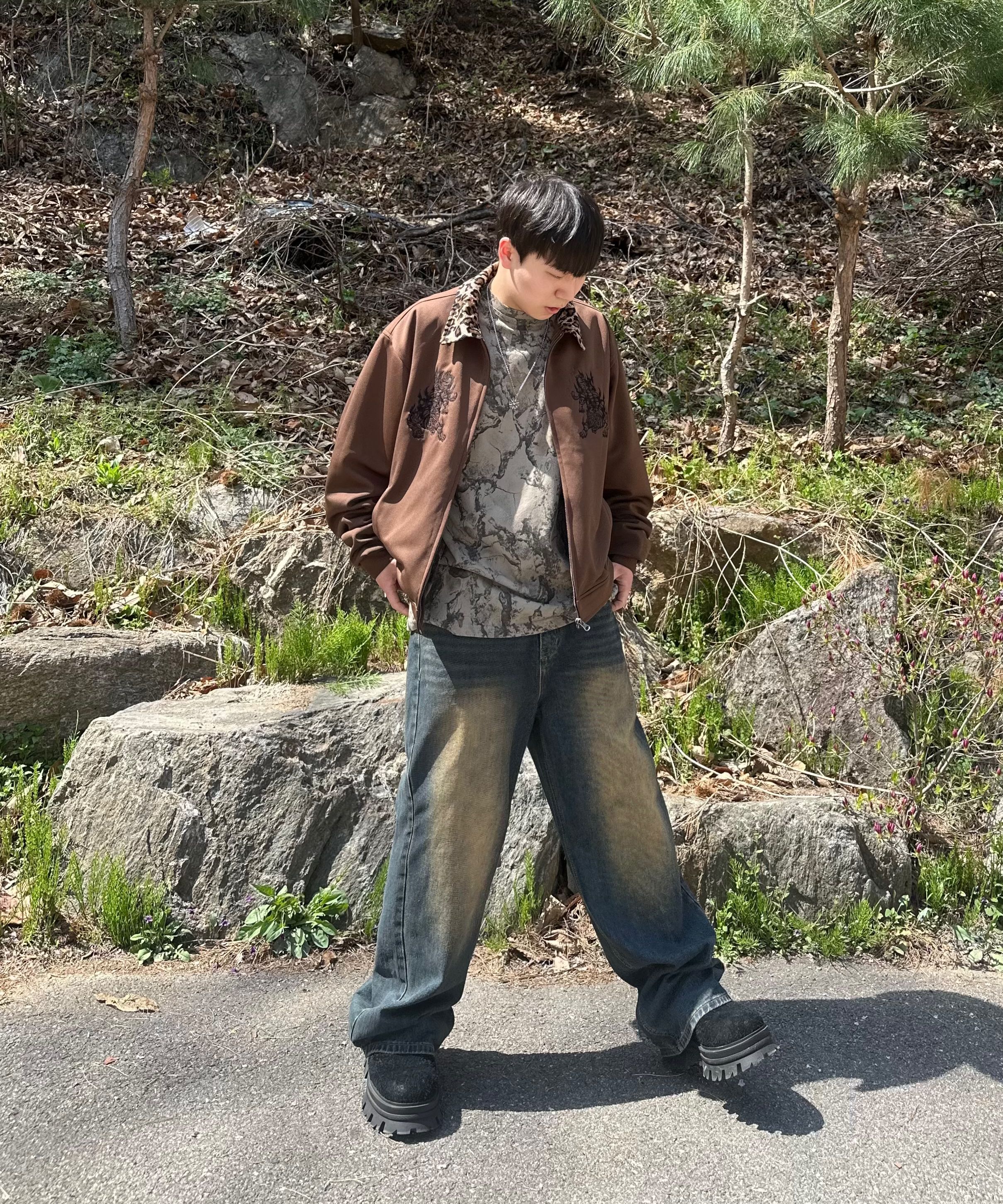 MUSINSA公式 | NOT4NERD Tiger Leopard Jersey Jacket - Black