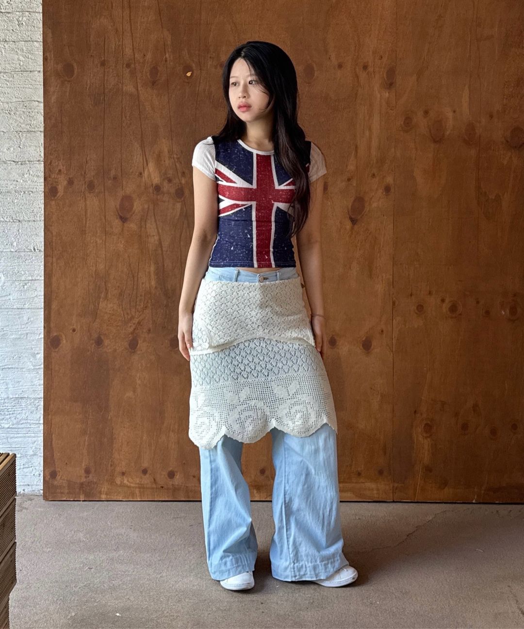 MUSINSA | SCULPTOR Union Jack Baby Tee Black