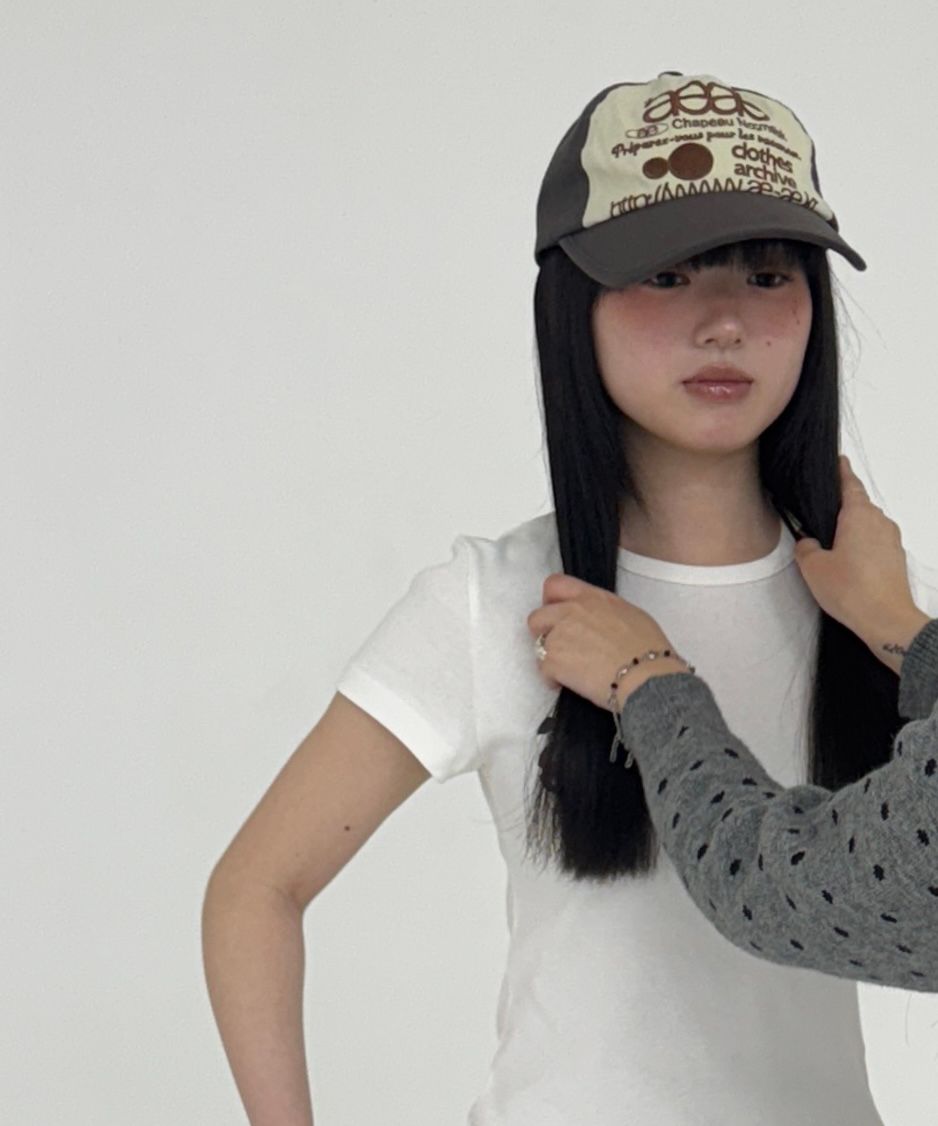 MUSINSA | AEAE WEB LOGO 5 PANNEL BALL CAP [BURGUNDY/GREY]