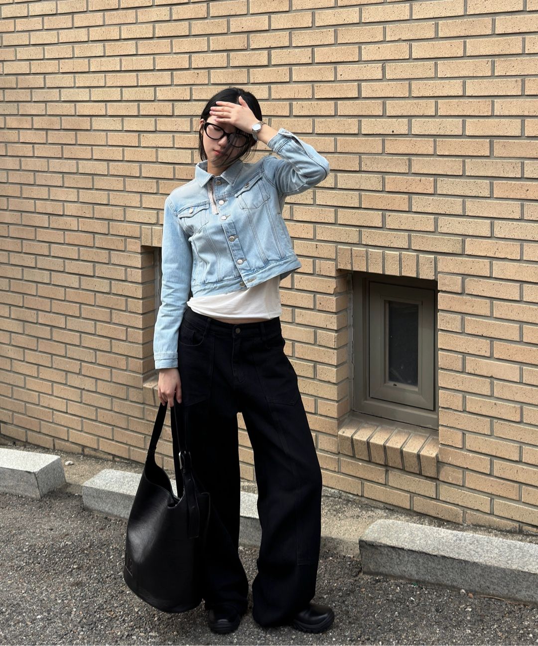 MUSINSA | NICK&NICOLE NICOLE LEATHER BUCKLE BUCKET BAG_BLACK