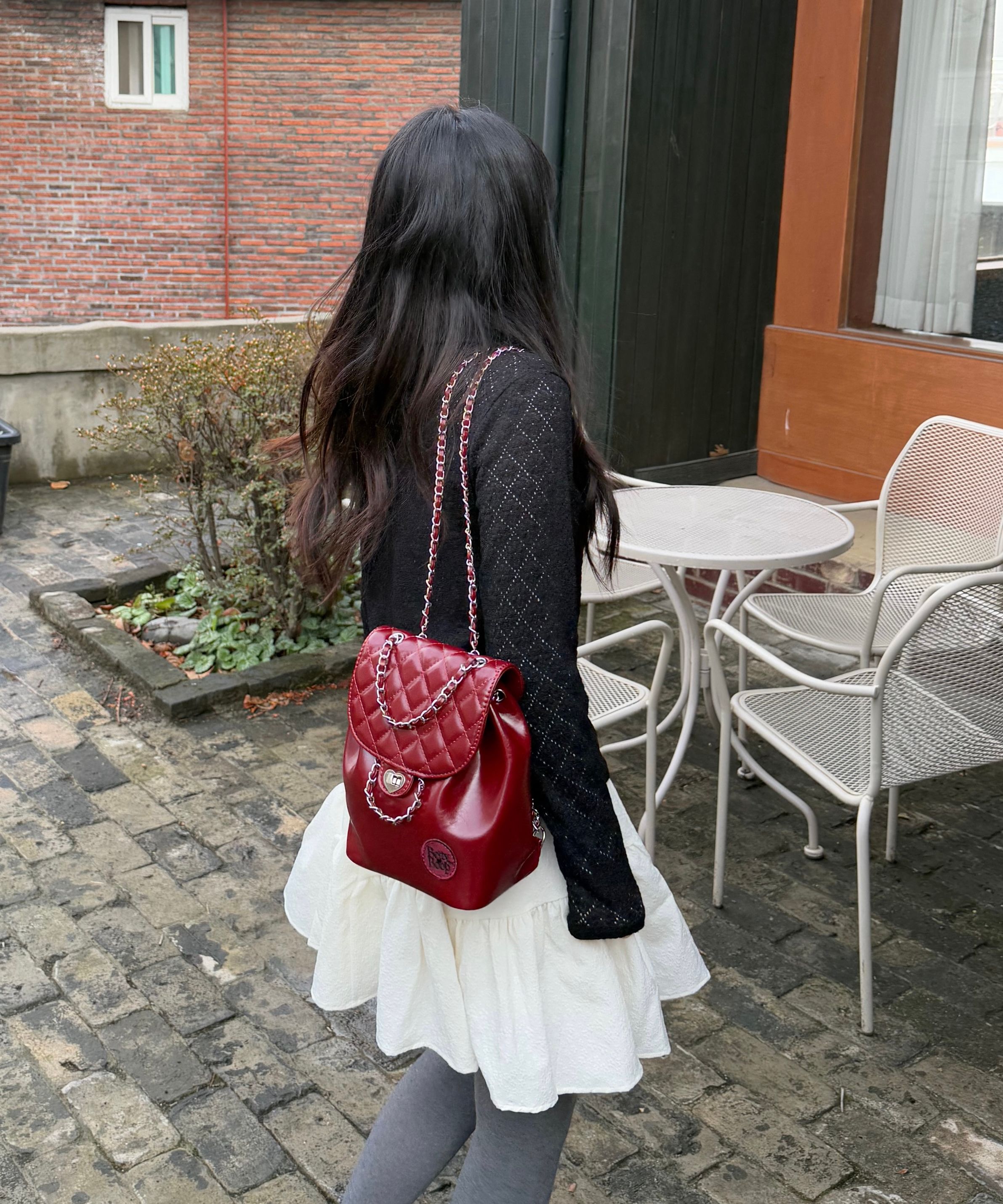 バックパック・リュック [ULKIN CANVAS] BETTYBOOP Leather Chain Mini Backpack_Black MUSINSA | ULKIN CANVAS Betty Boop Quilted Chain Mini
