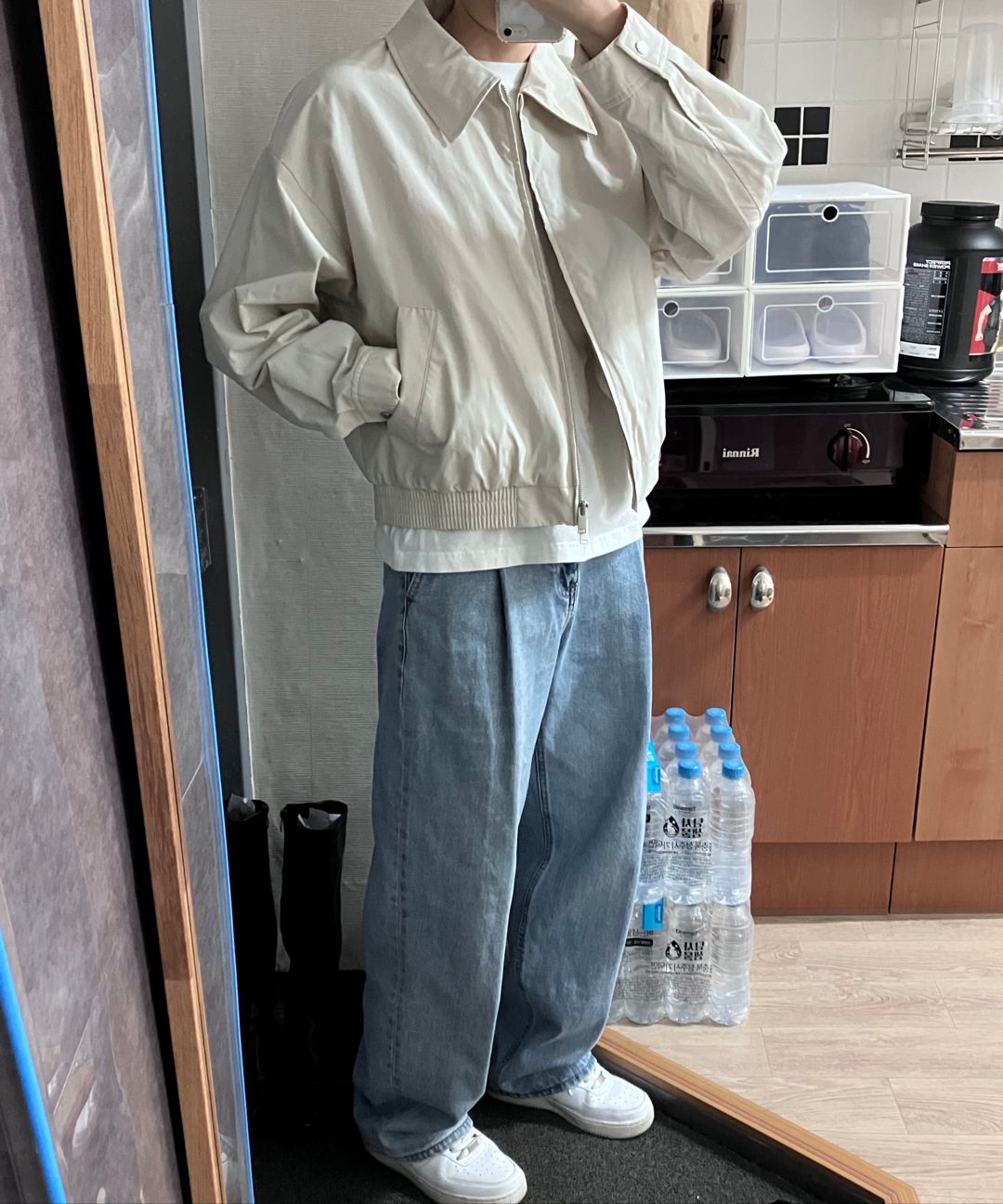 MUSINSA | MUSINSA STANDARD Belted Semi Balloon Denim Pants