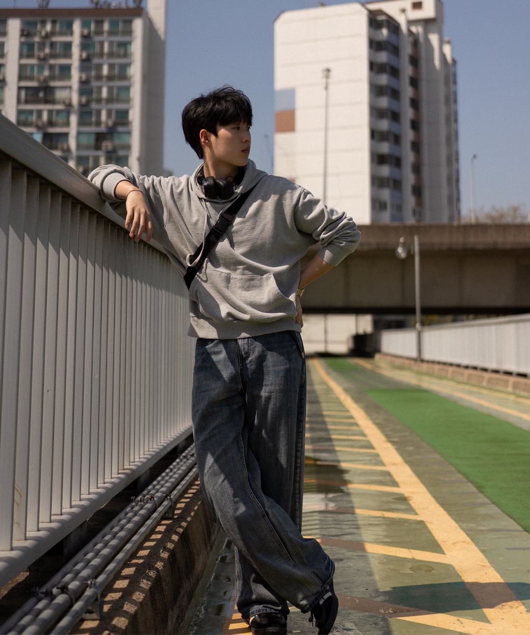 MUSINSA公式 | DNSR Signature wide denim pants vintage blue