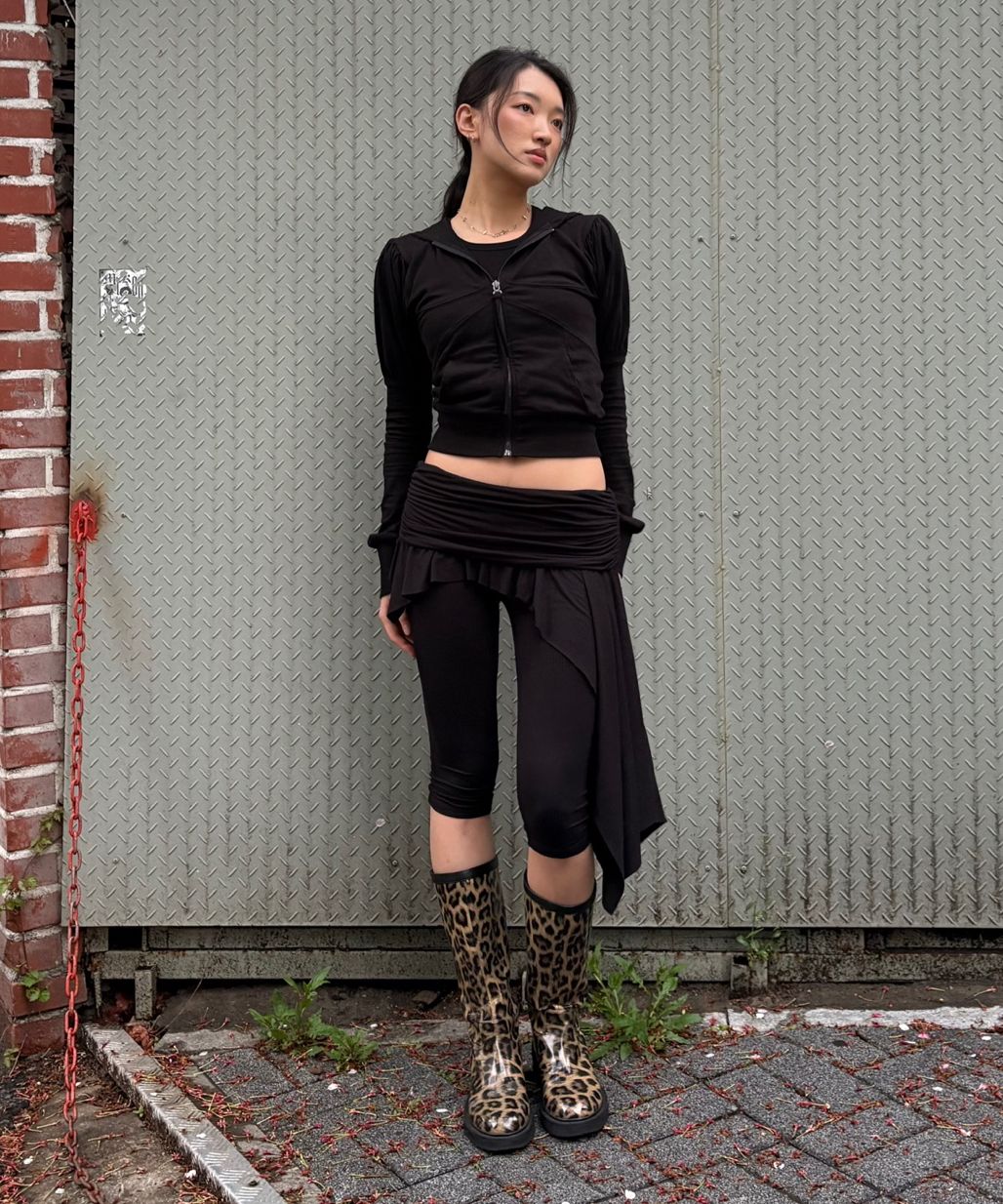 【SCULPTOR】Asymmetric Skirt Leggings Melange Gray MUSINSA | SCULPTOR Asymmetric Skirt Leggings Melange Gray
