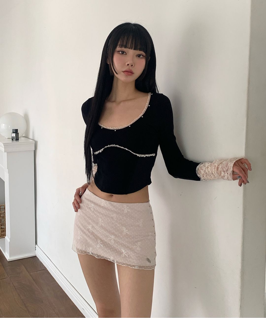 tシャツ 「CHERRYQUIRI」corset stud long sleeve tee レディース MUSINSA | CHERRYQUIRI corset stud long sleeve - black