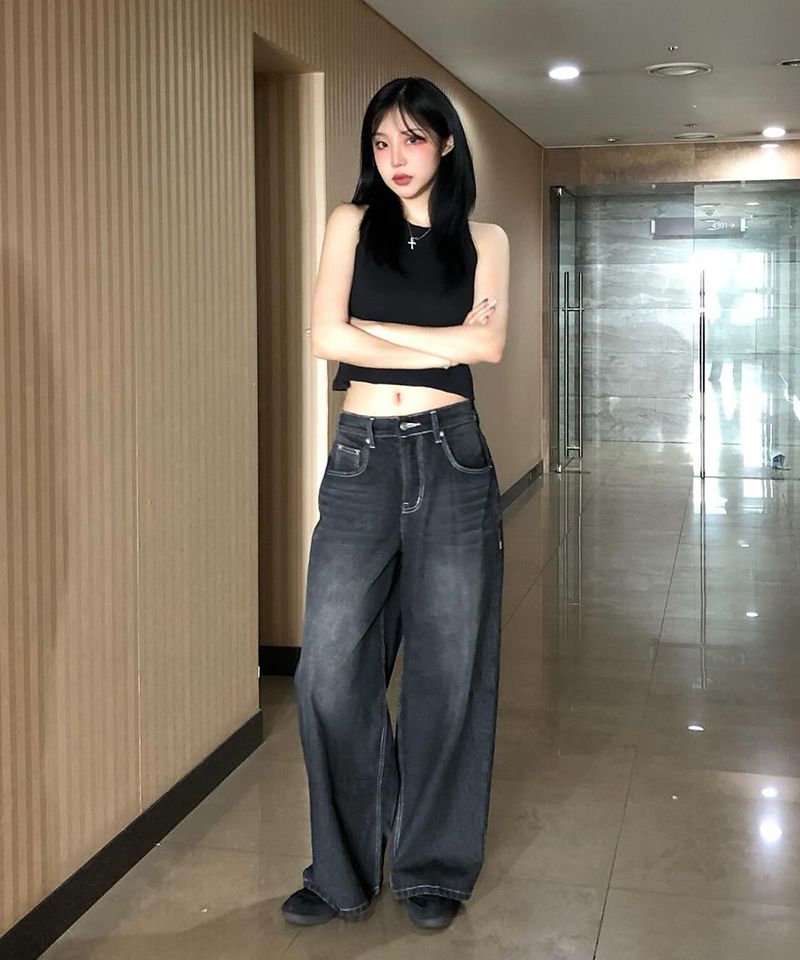 아메스 월드와이드(AMES-WORLDWIDE) OVERFIT STITCH DENIM PANTS