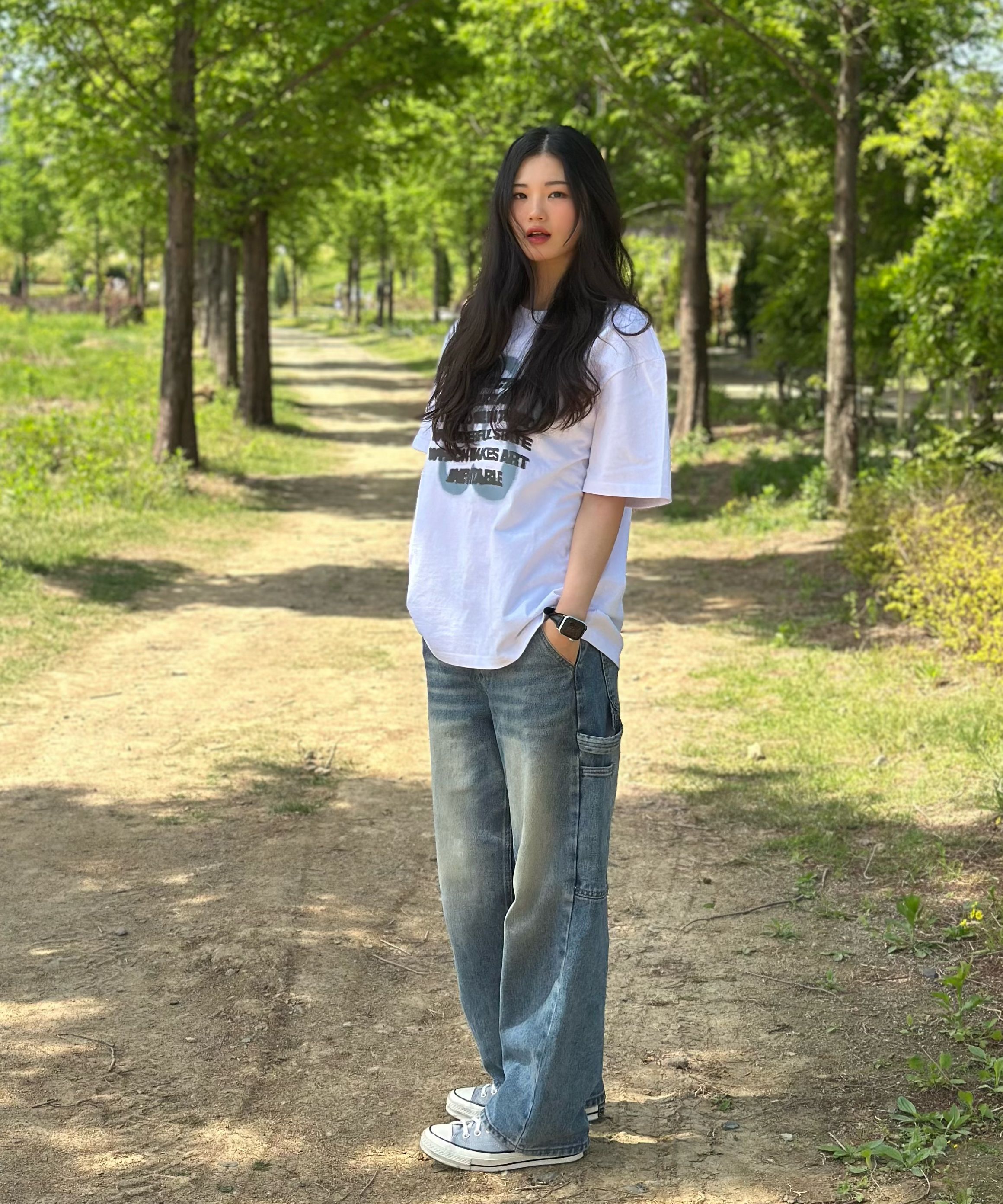 MUSINSA公式 | MIMTHEWARDROBE Blur Flower T-Shirt_White