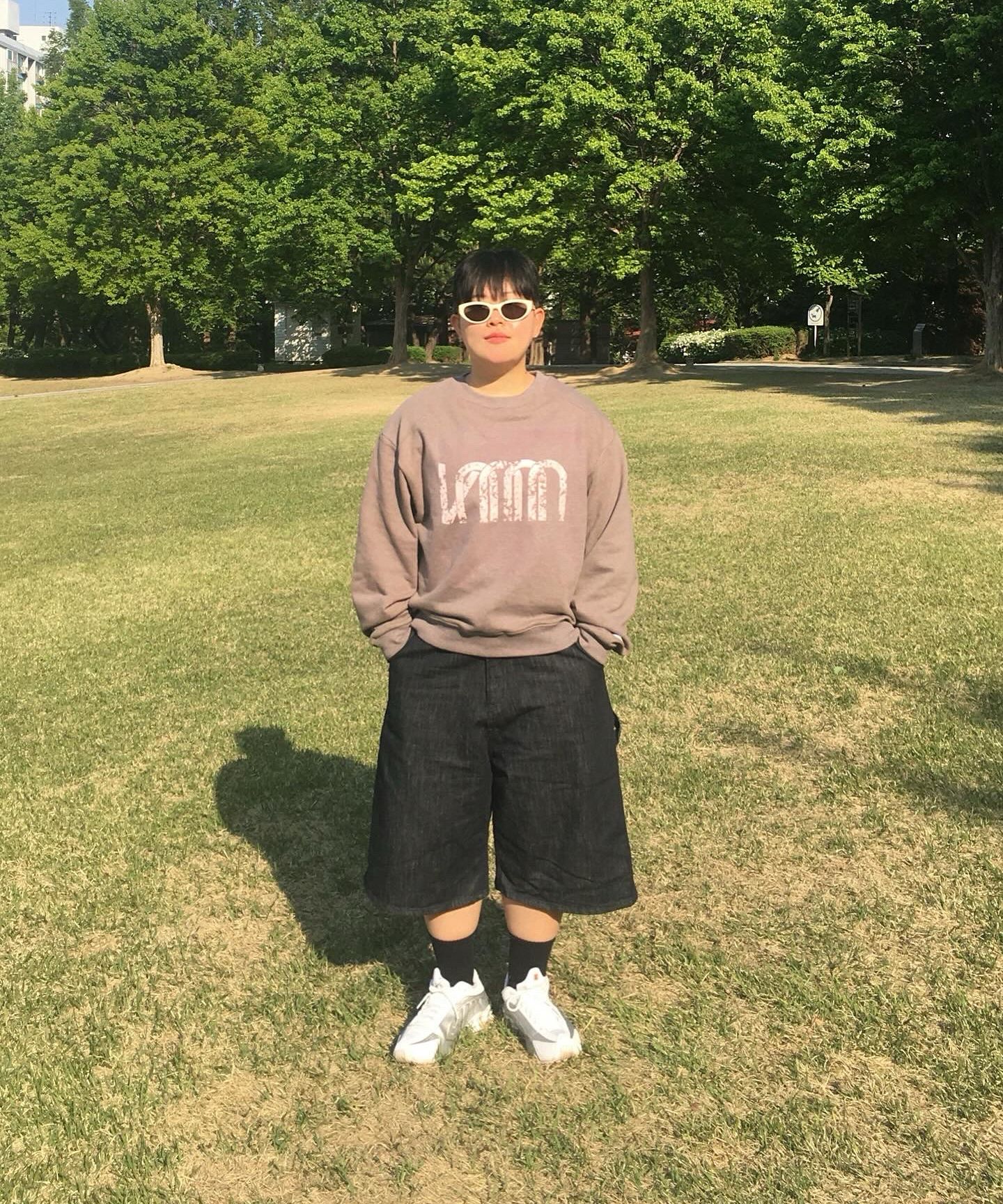 MUSINSA | LA MER MA MAISON LMMM Print Short Sweatshirt Black