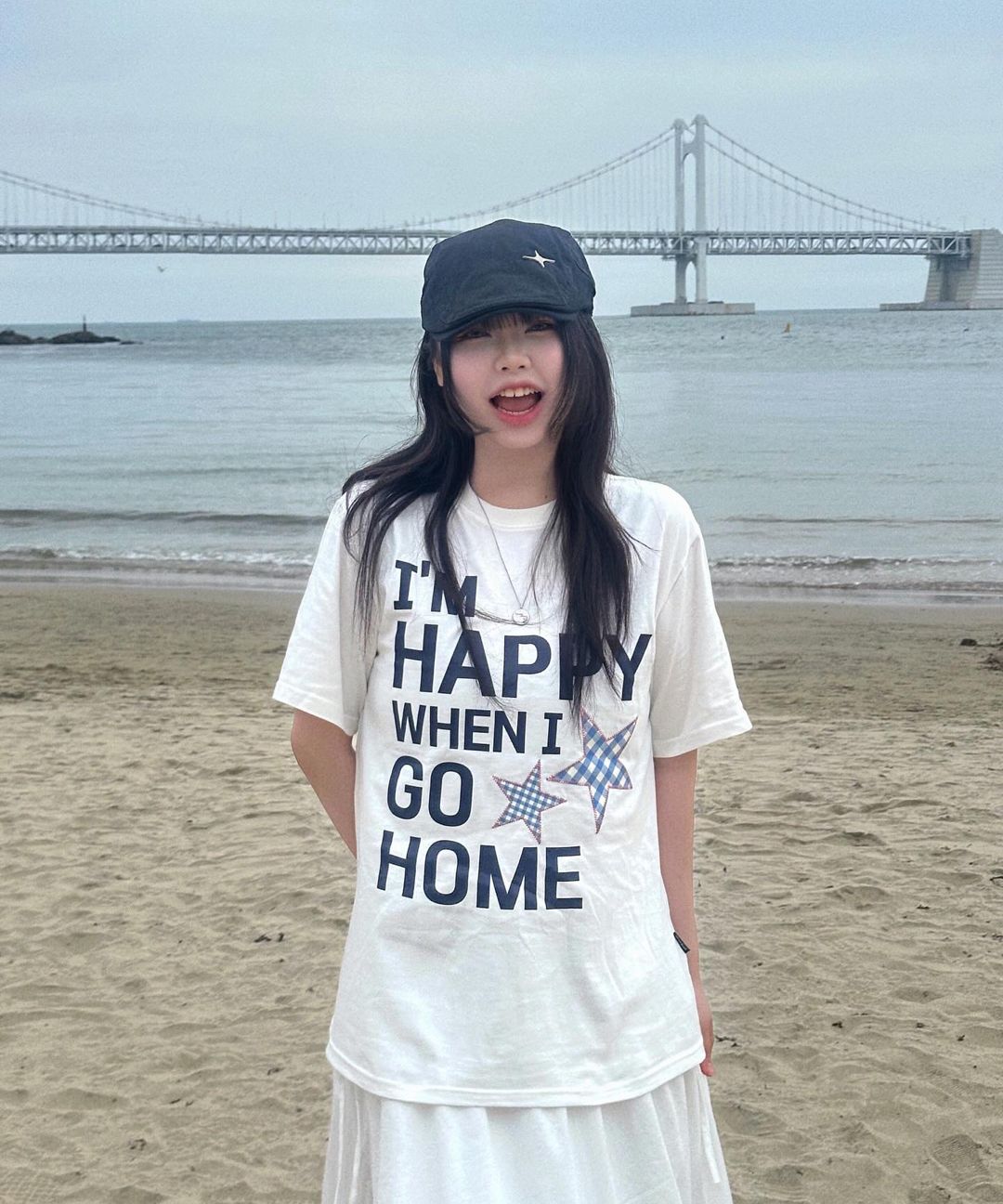 ★WAIKEI★ I am HAPPY short sleeve t-shirt black YKBE01TS16- MUSINSA公式 | WAI KEI I am HAPPY short sleeve t-shirt navy
