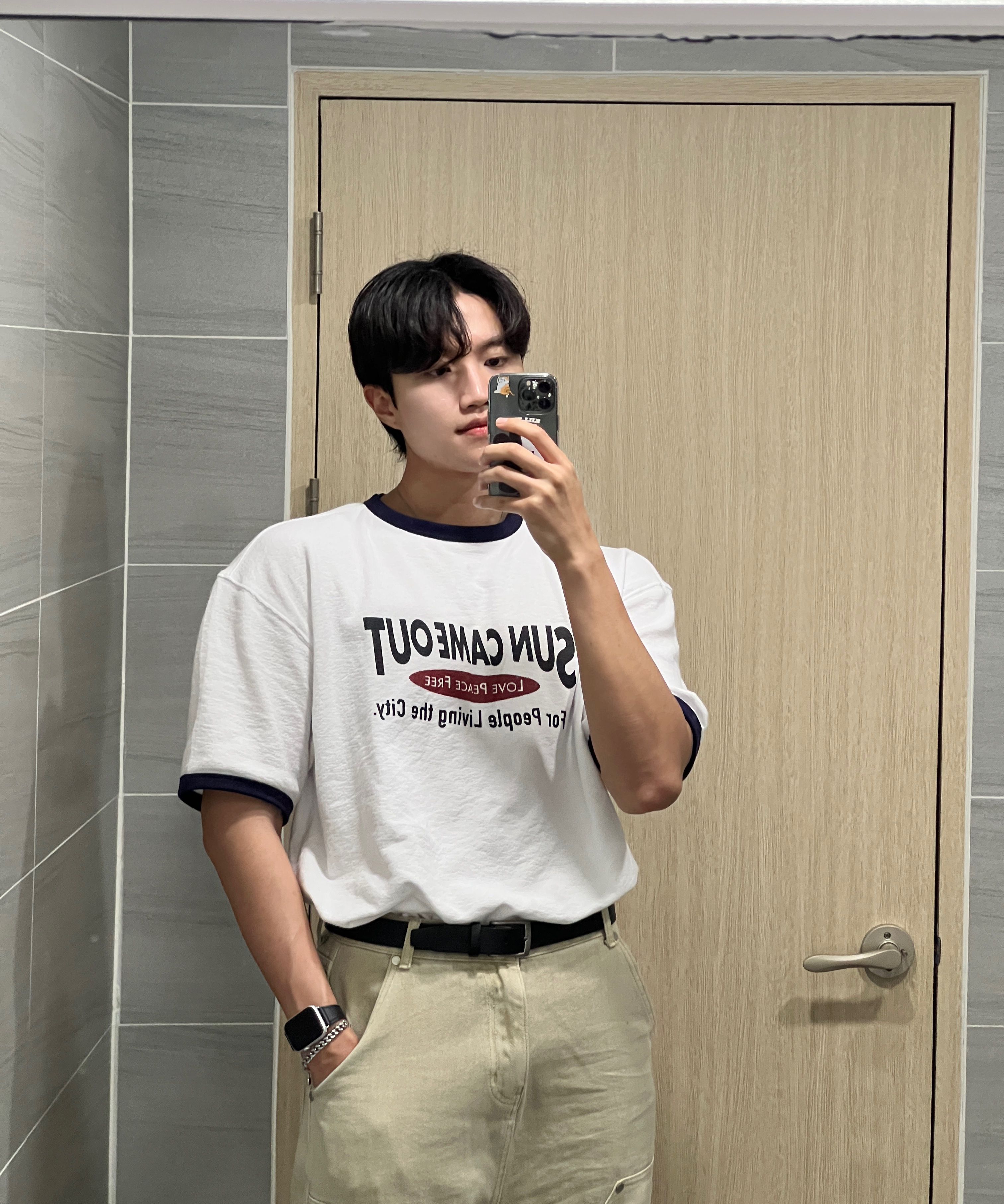 ★Urbandtype.★ Sun Out Lettering Terry Ringer T-Shirt Navy MUSINSA | URBANDTYPE Sun Out Lettering Terry Ringer T-Shirt_Navy