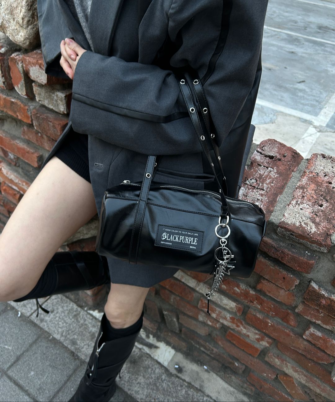 【BLACKPURPLE】25SS★ Baby Rocco Bag MUSINSA | BLACK PURPLE Baby Rocco Bag_SILVER
