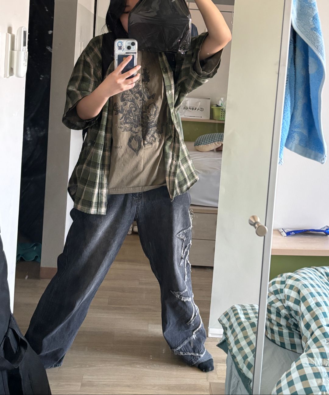 MUSINSA | XTONZ XP178 Star Damage Vintage Wash Denim Pants
