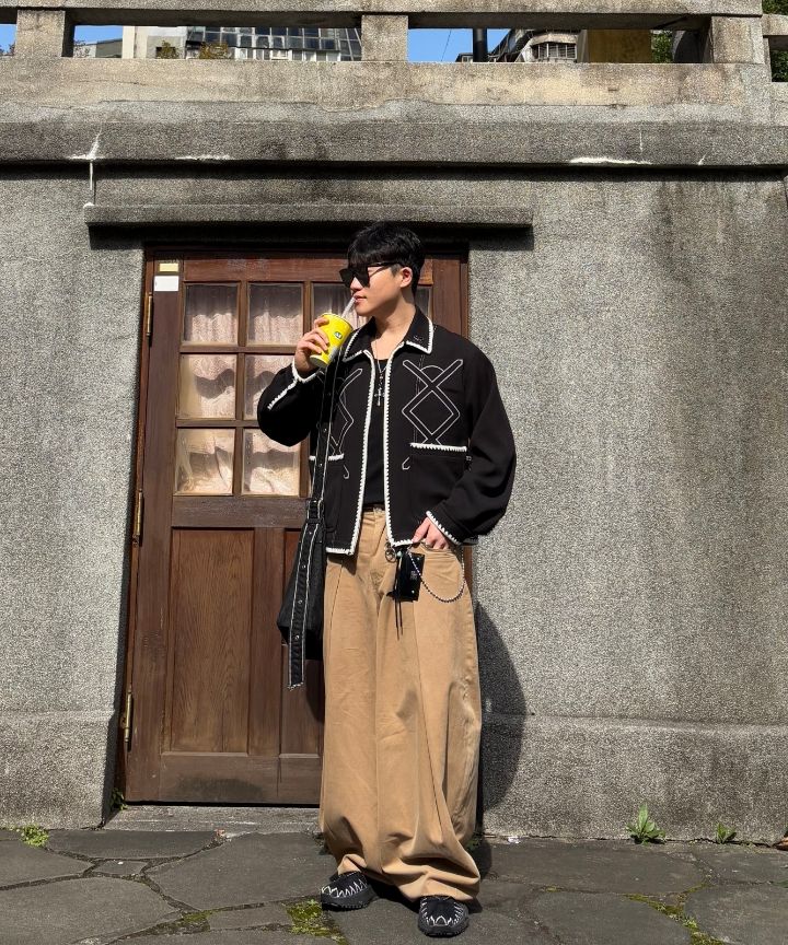 MUSINSA公式 | MURRA AER ハロゲンニードルワークブルゾン _ ブラック