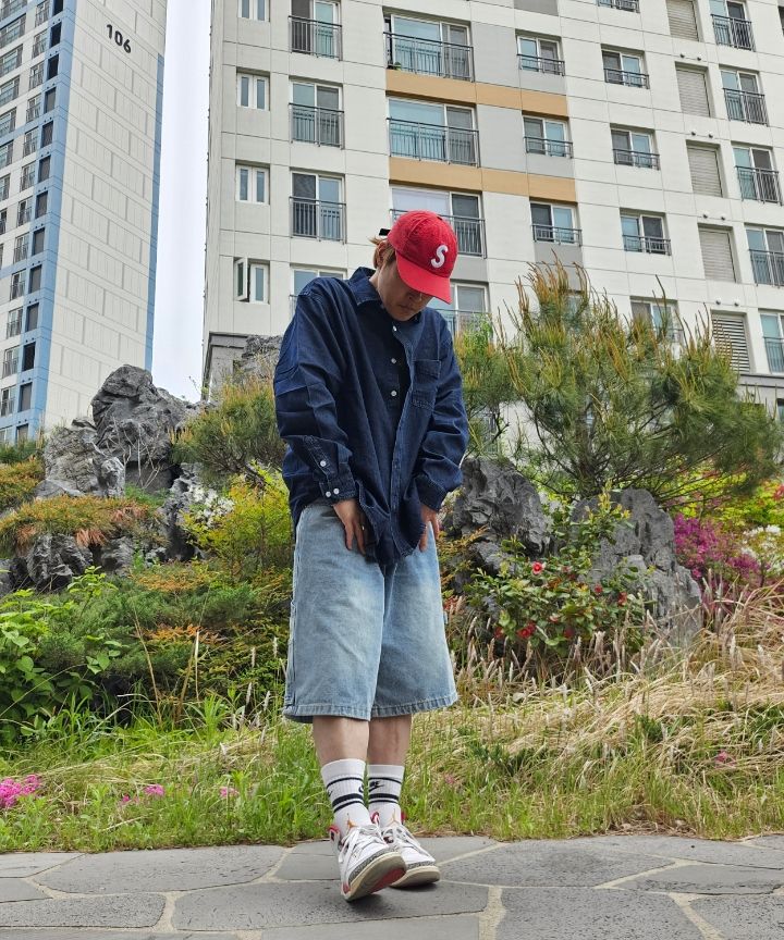 MUSINSA | LEMAIN SECOND City Boy Overfit Washed Denim Shirt