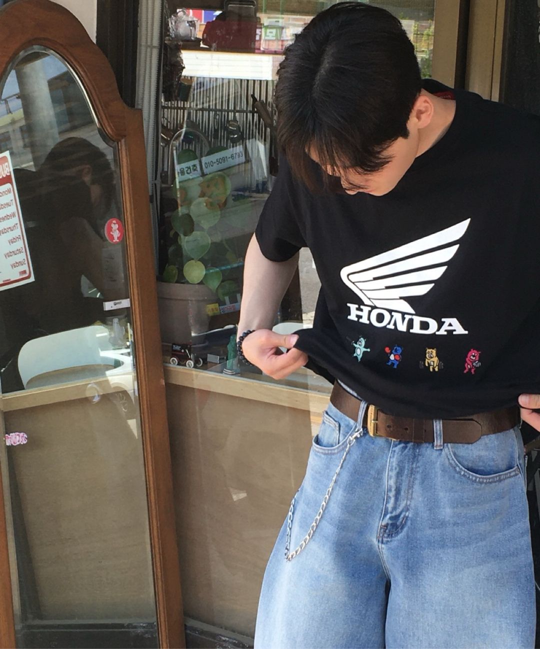 Tシャツ・カットソー HONDA MOTORCYCLE Original Wing logo Tshirt Vintage Navy MUSINSA公式 | Honda Motorcycle Original Wing logo T-shirt