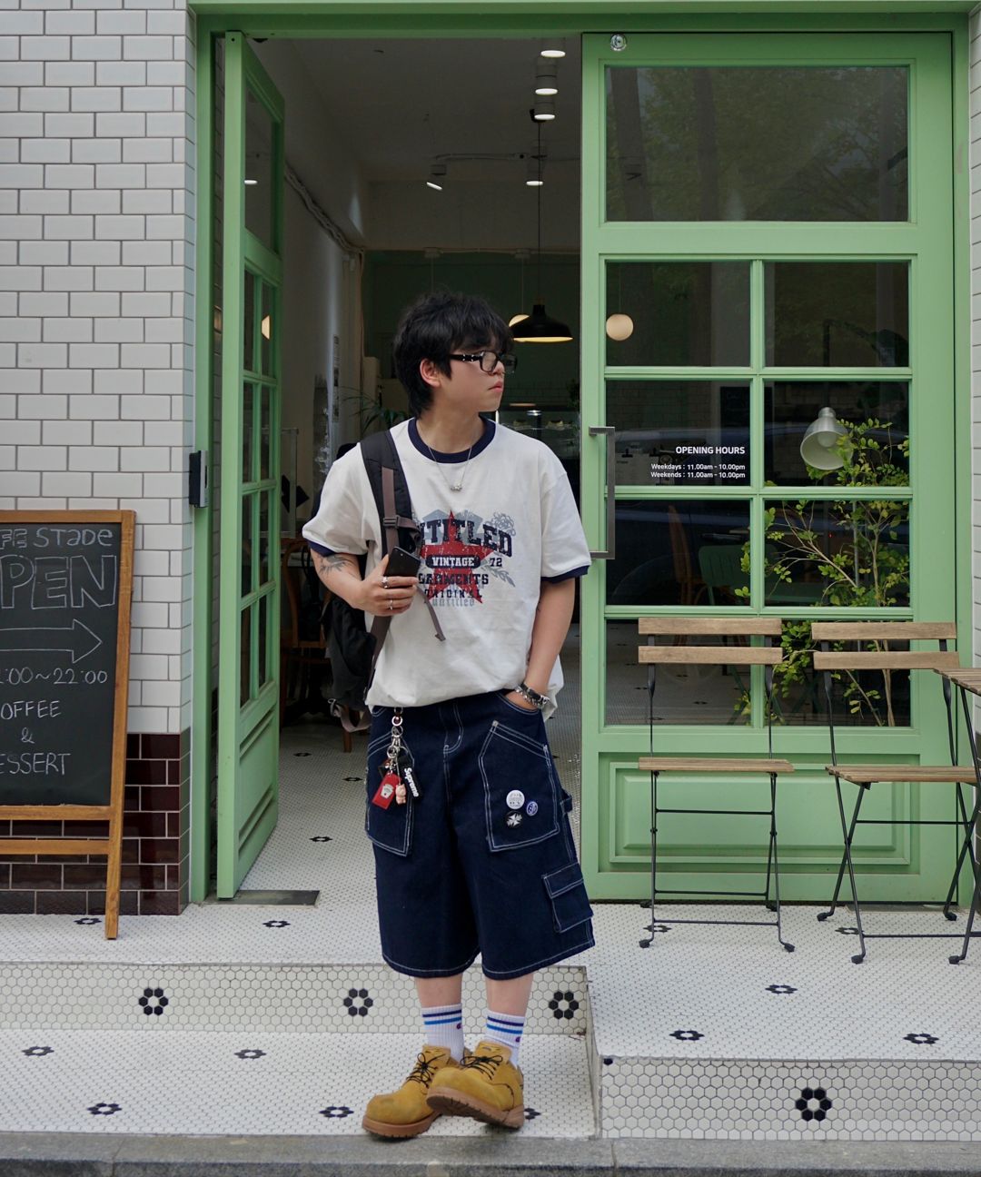 【YOURNUS】Carpenter Black Linen Bermuda Denim YOURNUS】Carpenter Black Linen Bermuda Denim (YOURNUS/デニム