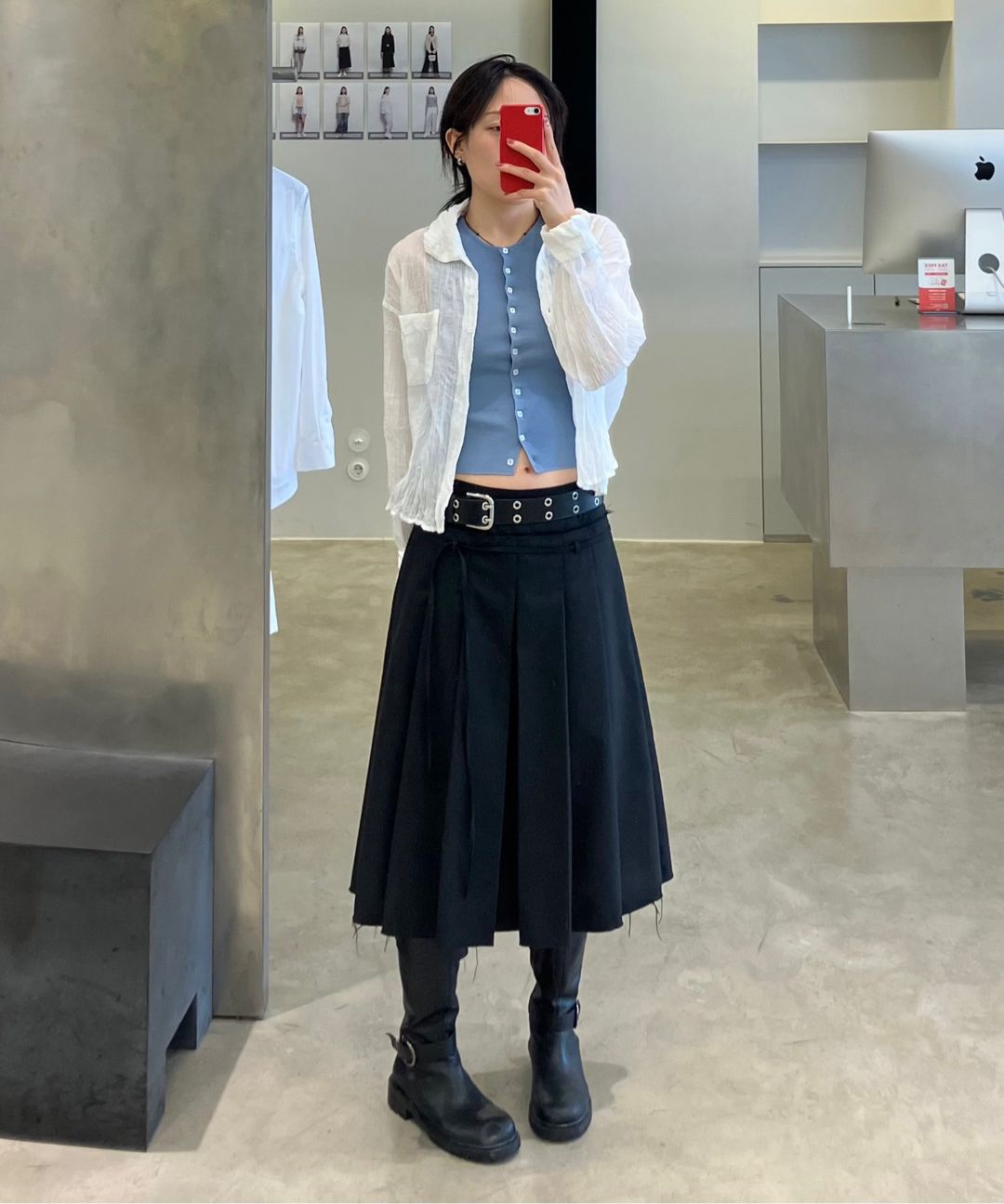 スカート DIAGONAL : 25SS / CUTTING PLEATS BELT SKIRT (BLACK) MUSINSA | DIAGONAL CUTTING PLEATS BELT SKIRT (black)