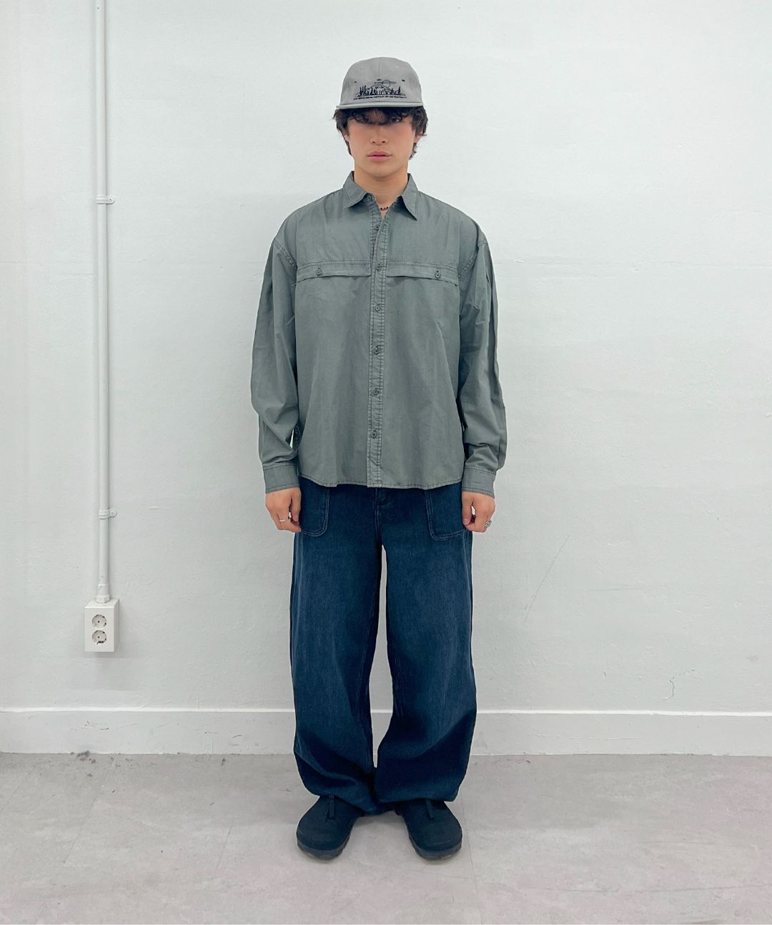 ●MILLO ARCHIVE● CINERY EMBROIDERY FLAT CAP CEMENT GREY ML5 MUSINSA | MILLO ARCHIVE CINERY EMBROIDERY FLAT CAP [CEMENT GREY]
