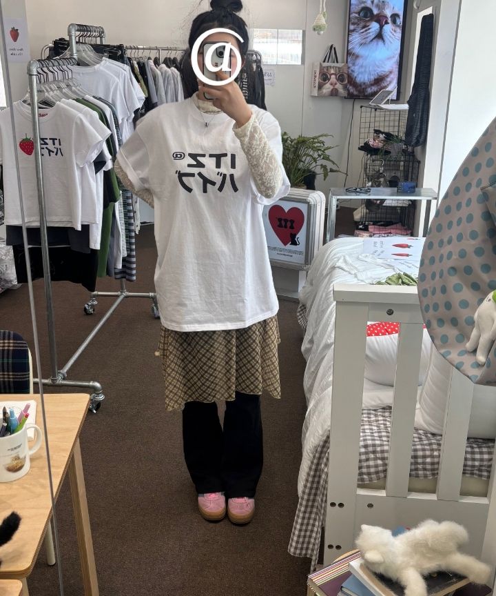 ★25SS新作★ITZAVIBE★GRAY DOT&CHECK LAYERED WRAP MIDI SKIRT MUSINSA | ITZAVIBE GRAY DOT&CHECK LAYERED WRAP MIDI SKIRT