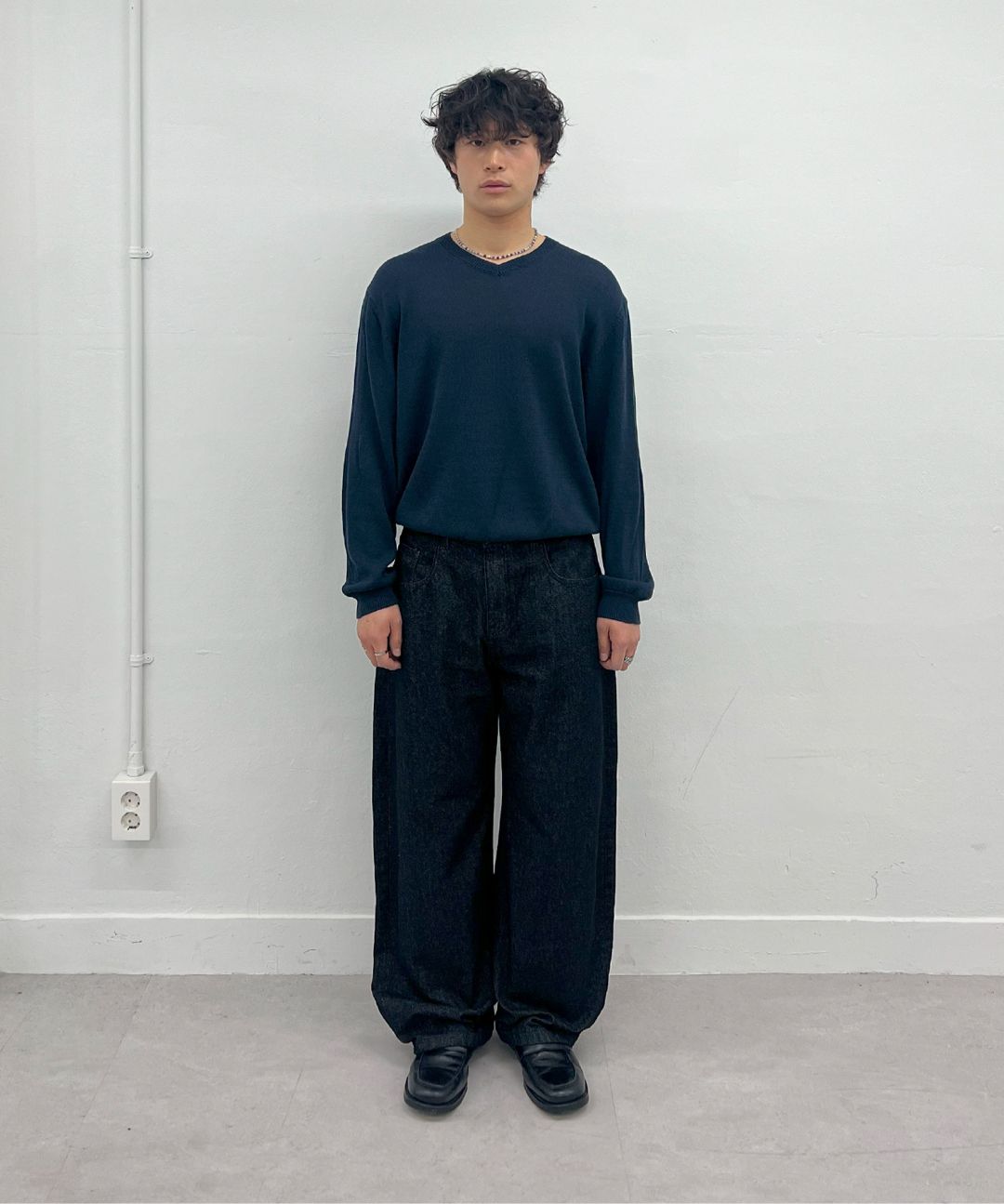 MILLO ARCHIVE ♥ Crop V-Neck Knit/ 追跡付 MUSINSA | MILLO ARCHIVE Crop V-neck Knit [Charcoal]