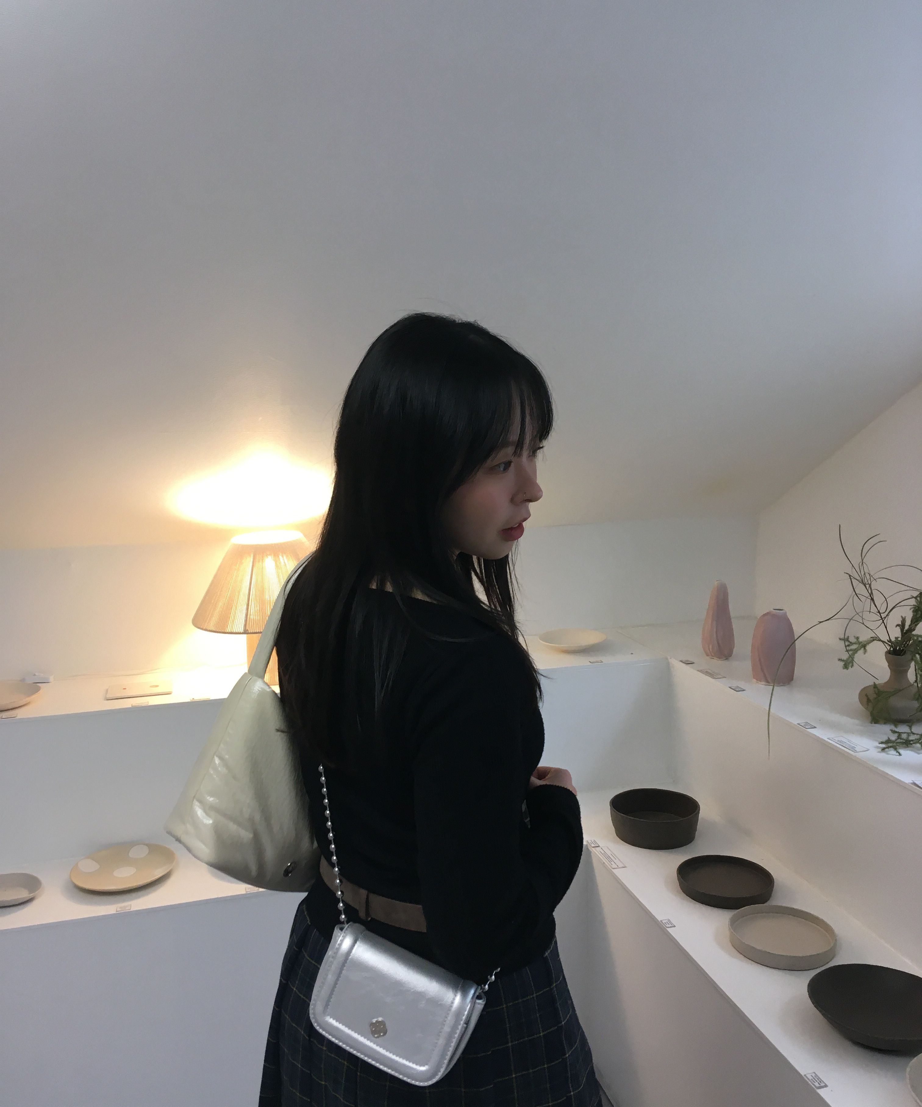 MUSINSA | HEEARI Poppy Chain Mini Bag_Silver