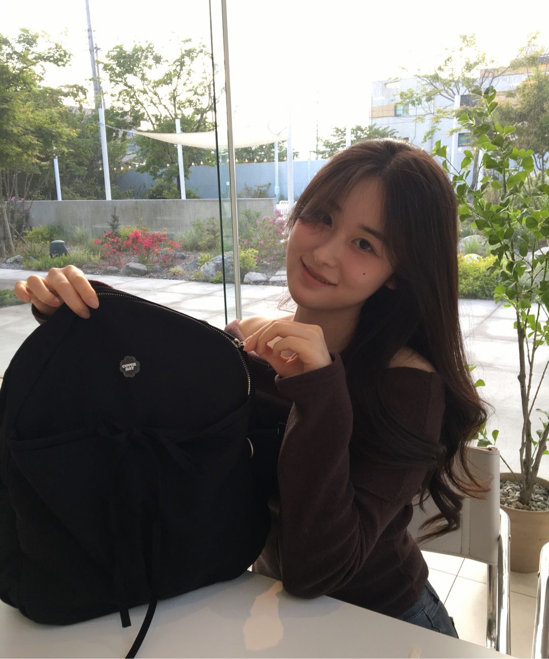 【COVERNAT】 CLOVERHEART SHIRRING NYLON BACKPACK MUSINSA | COVERNAT Clover Heart Shirring Nylon Backpack Beige
